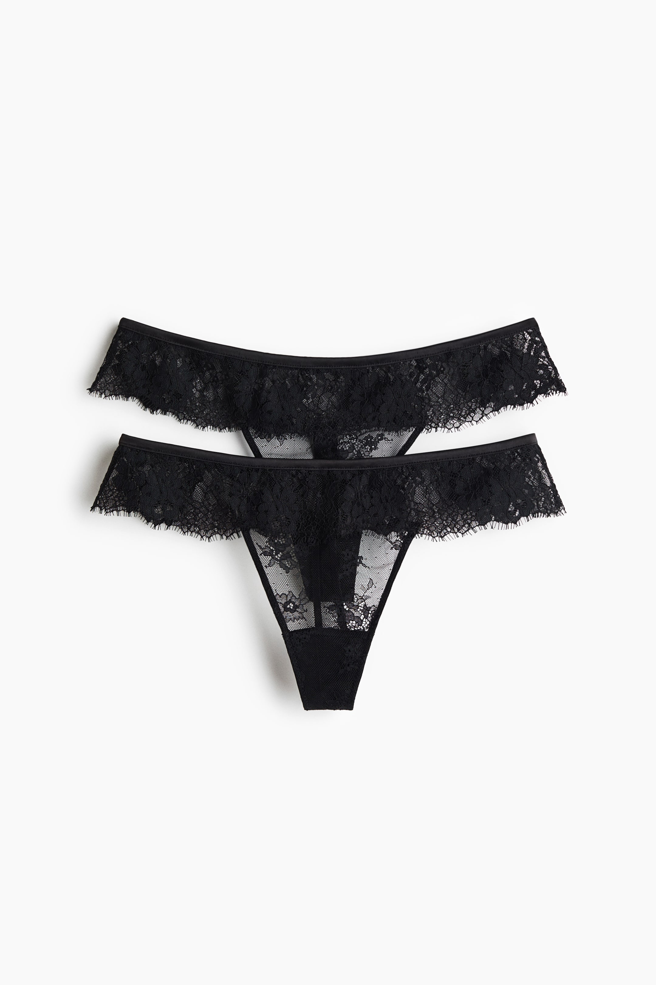 View larger image: 2-pack lace thong briefs - Black - Ladies | H&M 1