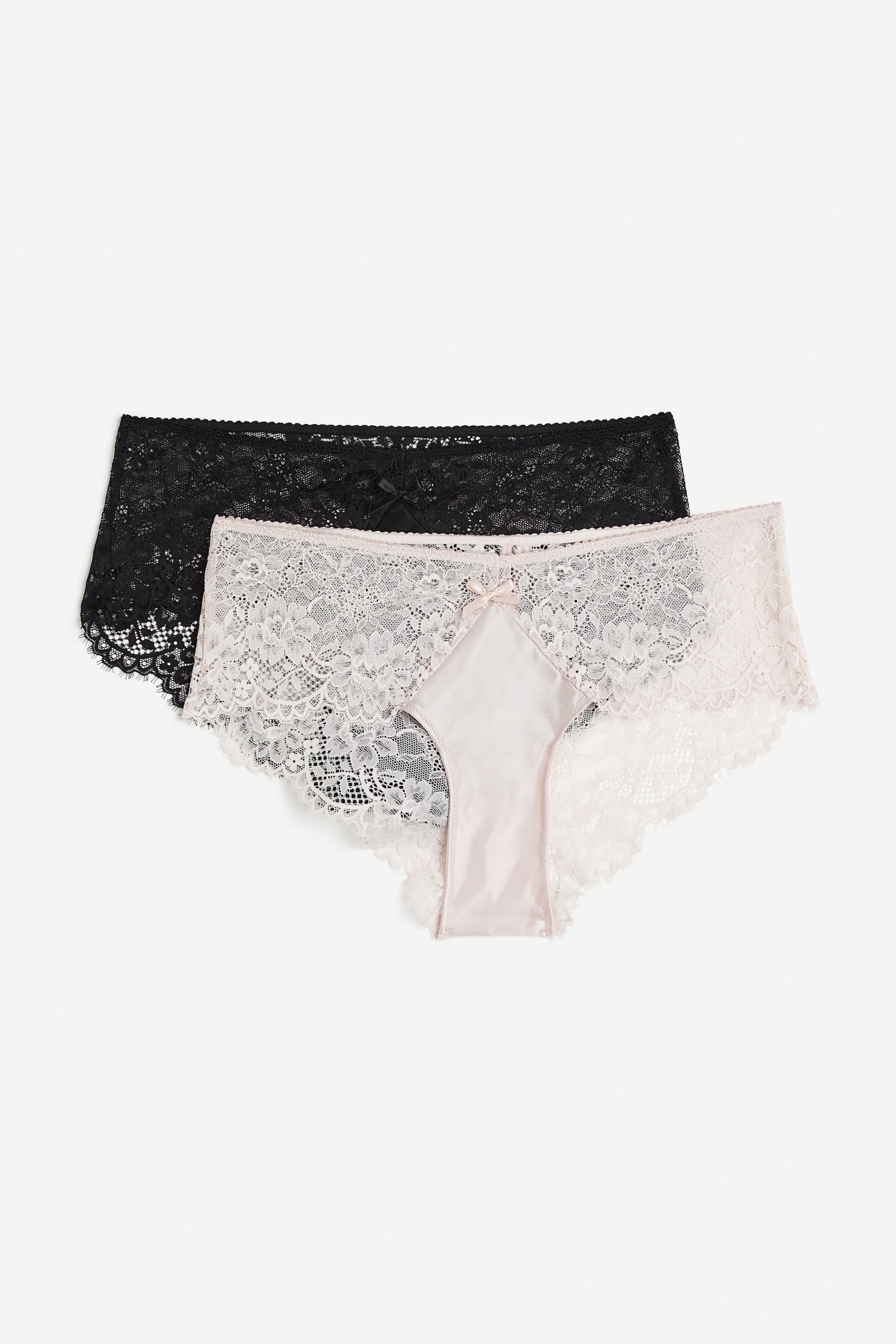 MAMA 2-pack lace hipster briefs - Black/Powder pink/Powder pink/Black - 1