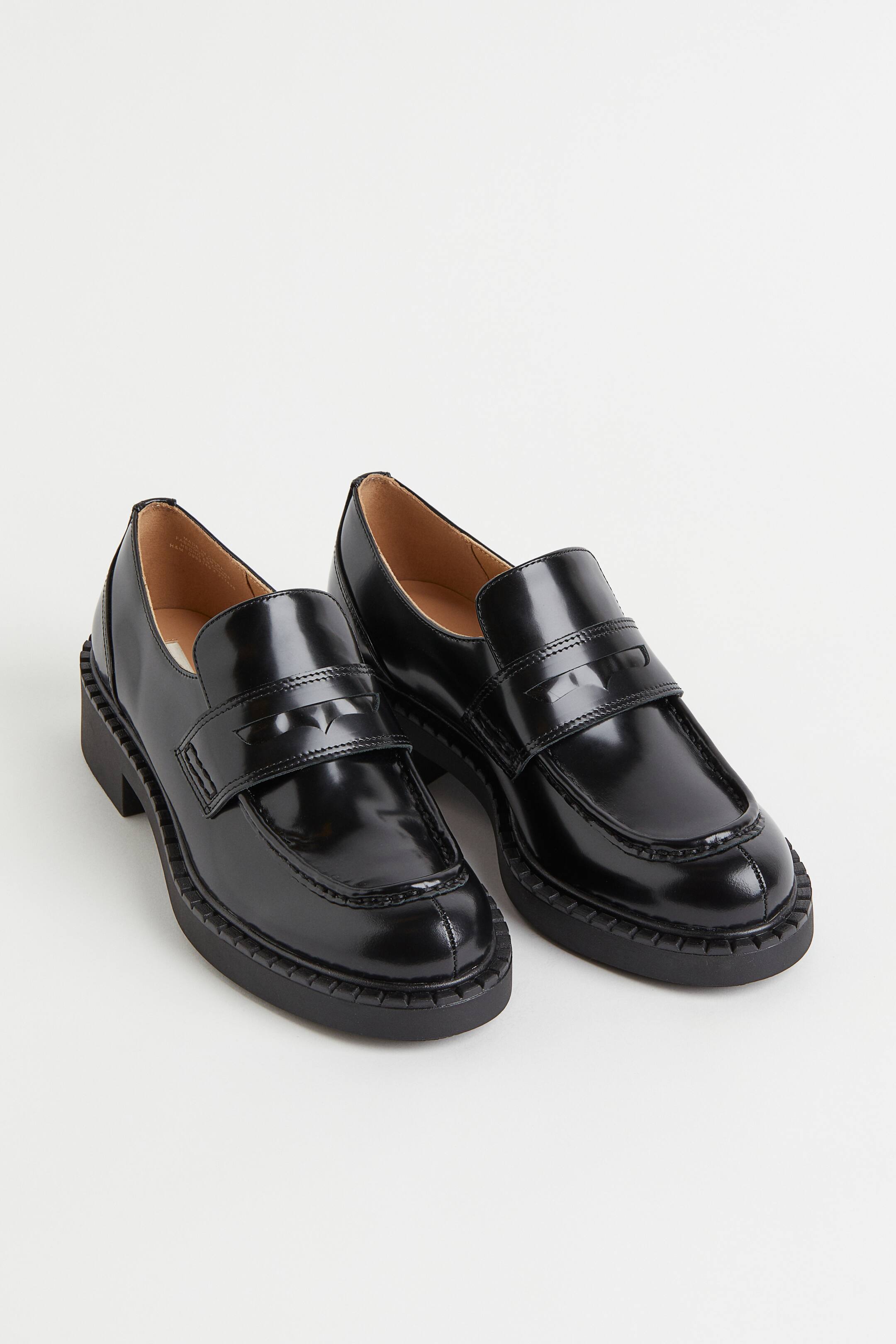 Leather loafers - Low heel - Black - Ladies | H&M GB