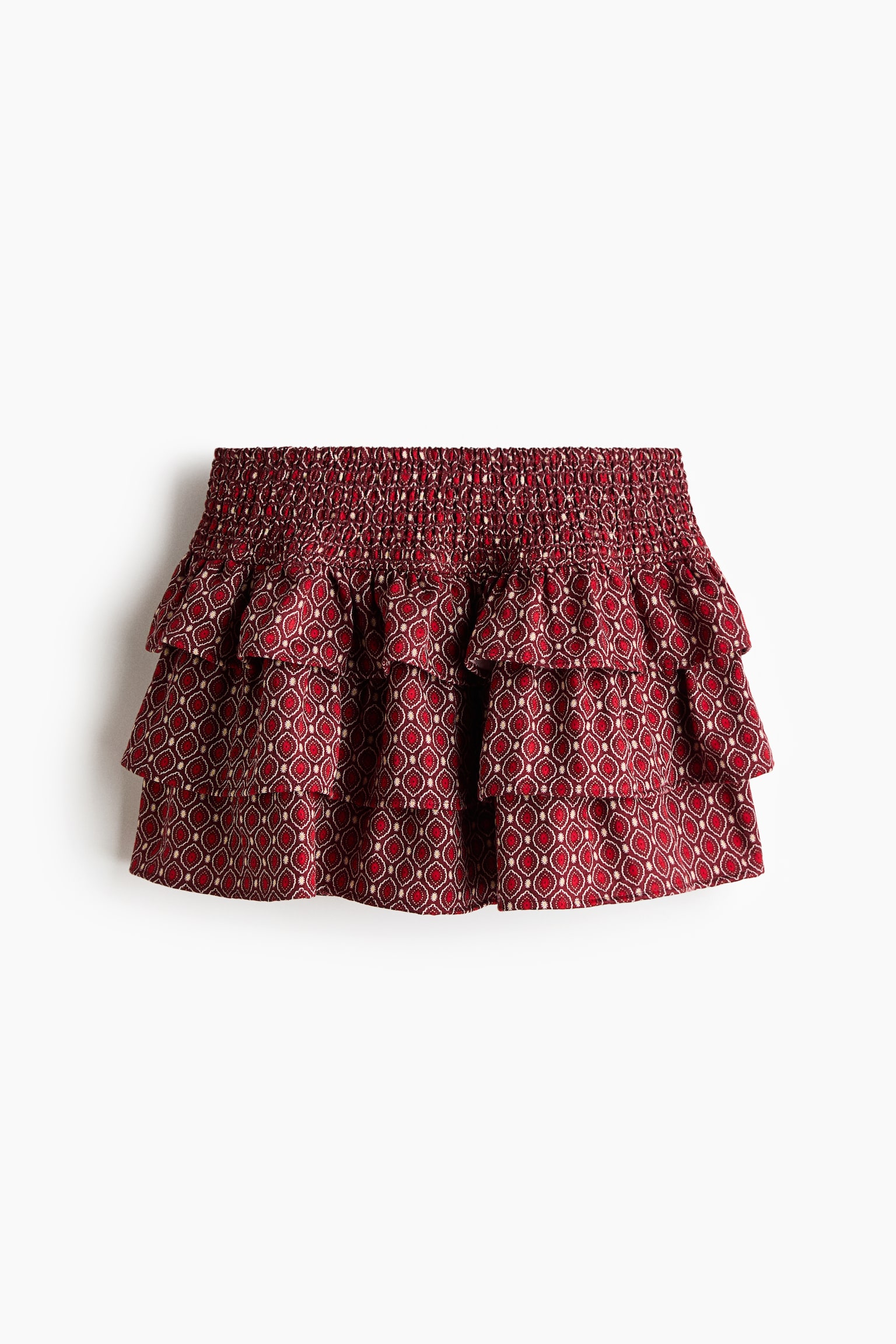Tiered skort - Burgundy/Patterned/Washed black - 2