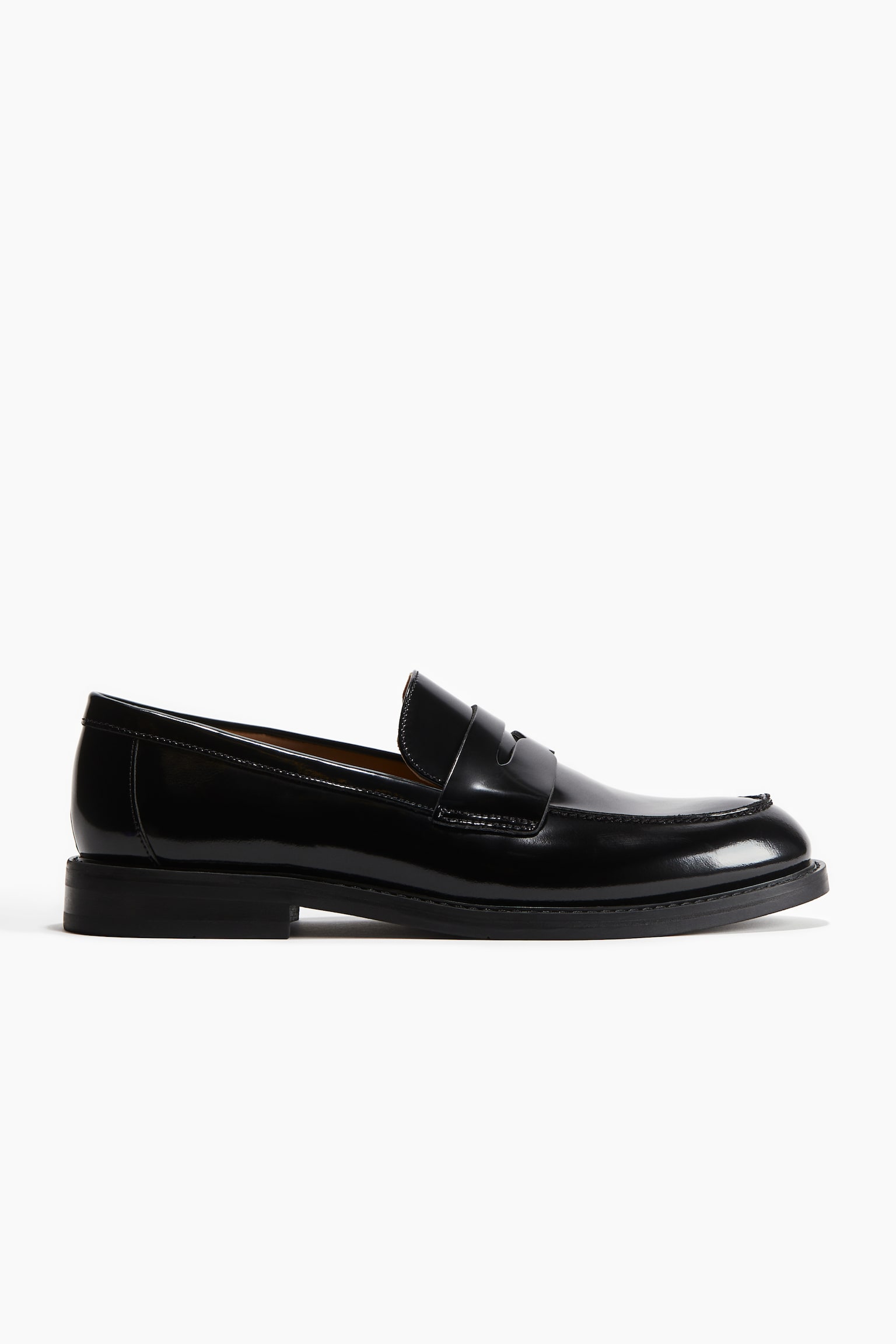 Loafers em pele - Preto - 1