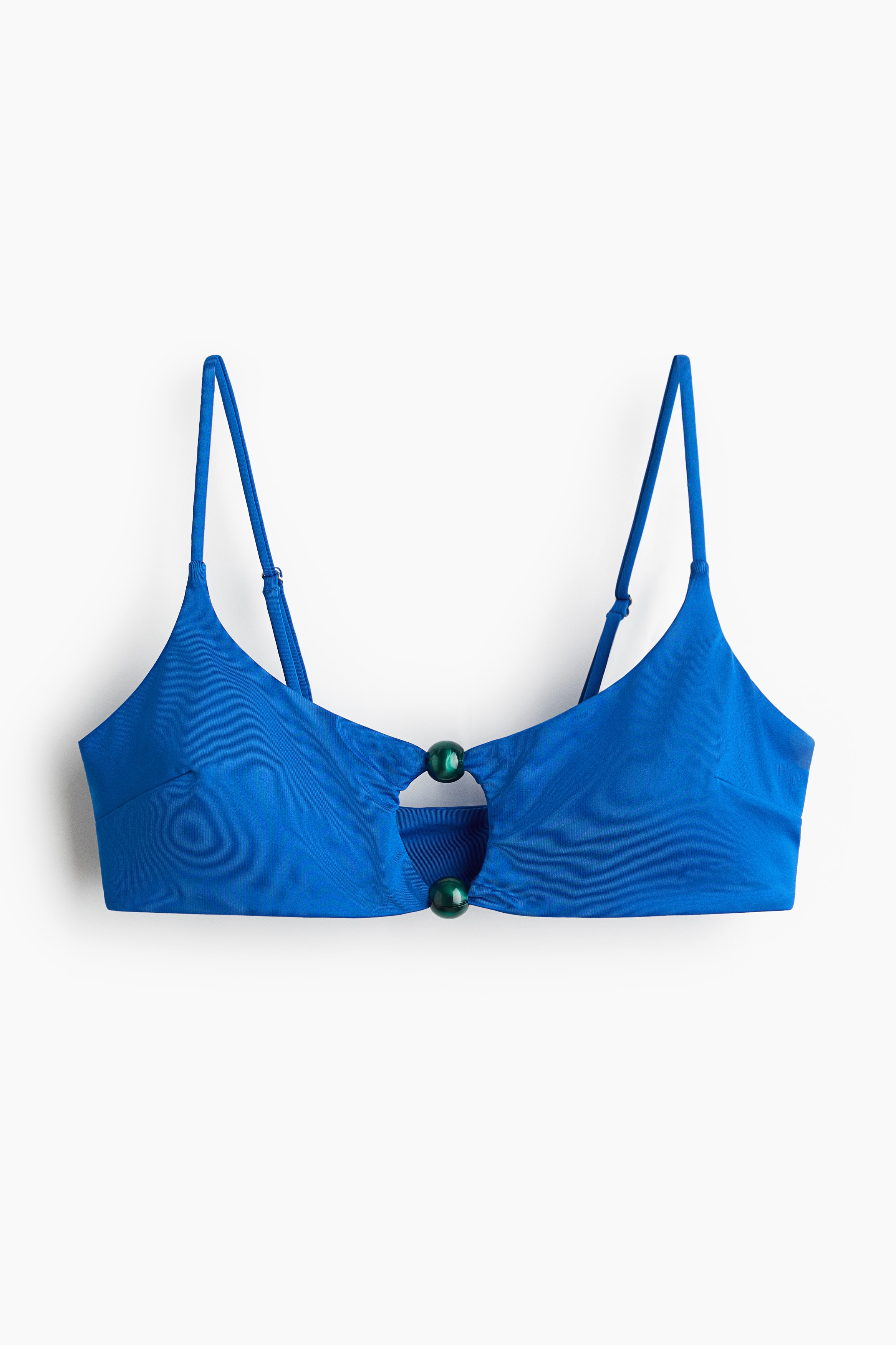 Padded bikini top - Bright blue/Dark brown