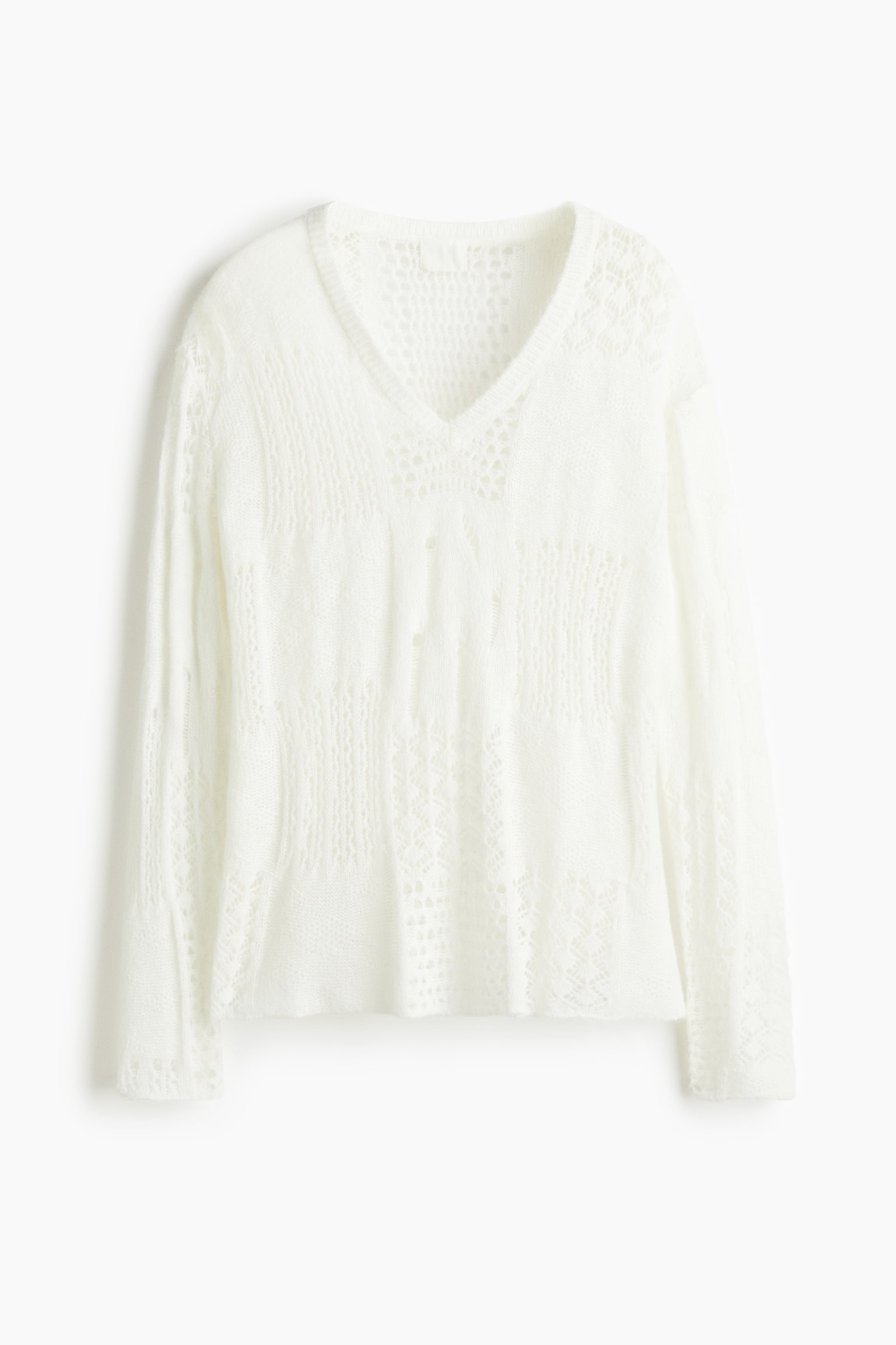 포인텔 니트 V넥 탑 - 화이트 - 2