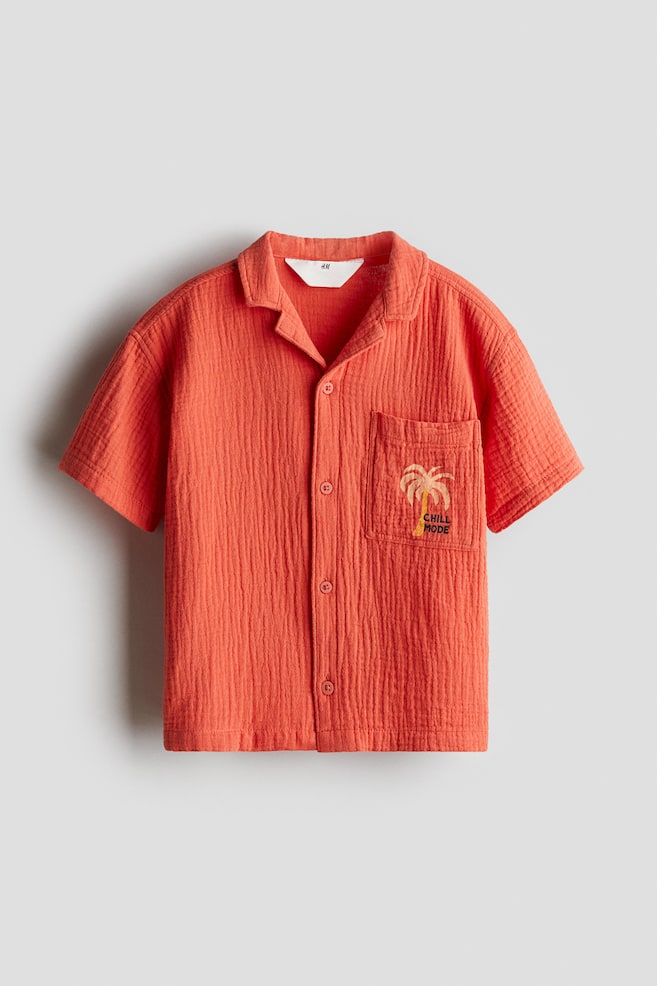 Cotton Muslin Resort Shirt - Orange/Chill Mode/Yellow/Stripe/Light turquoise - 1