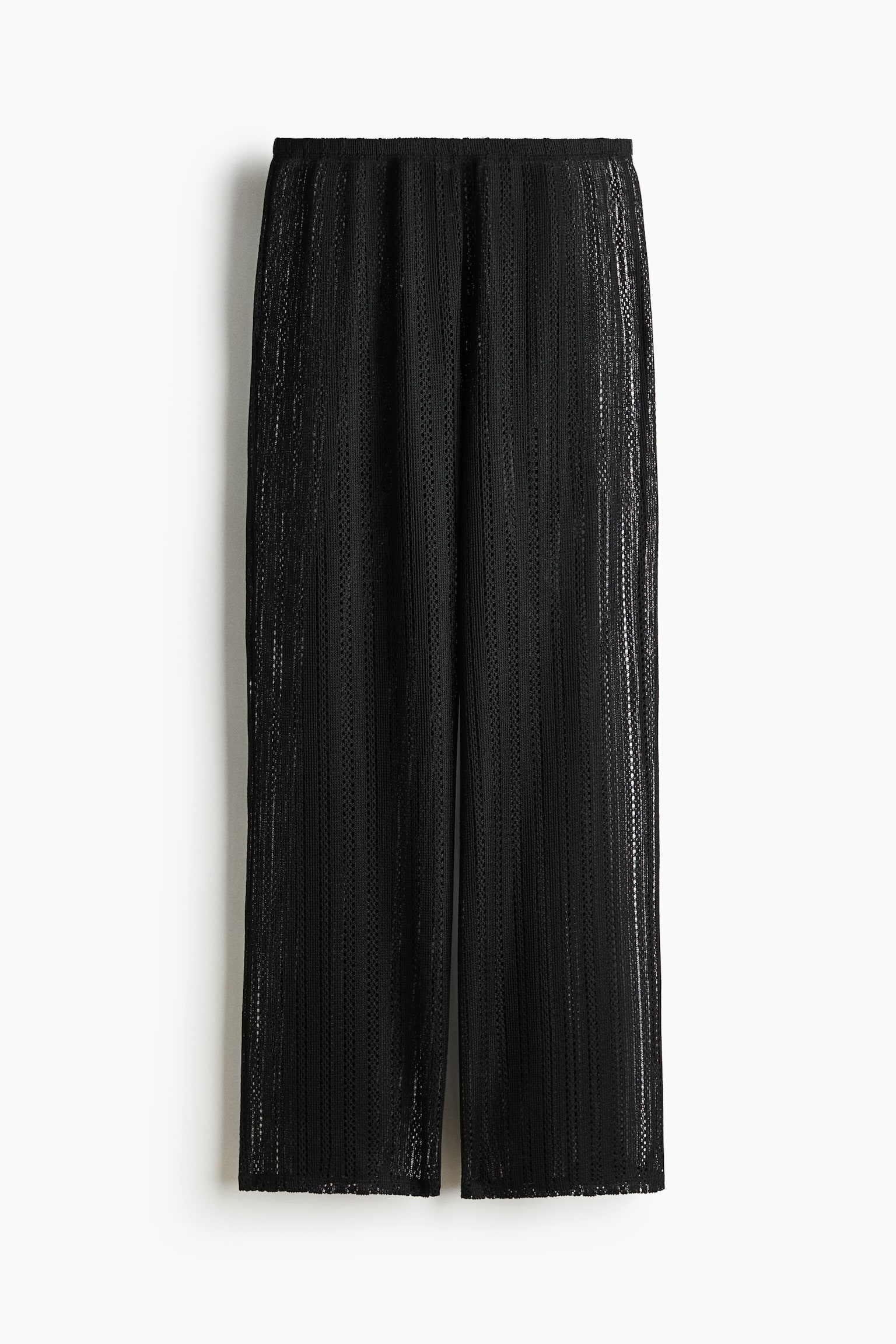 Wide hole-knit trousers - Black/Light blue/Striped/Light beige/Black striped - 1
