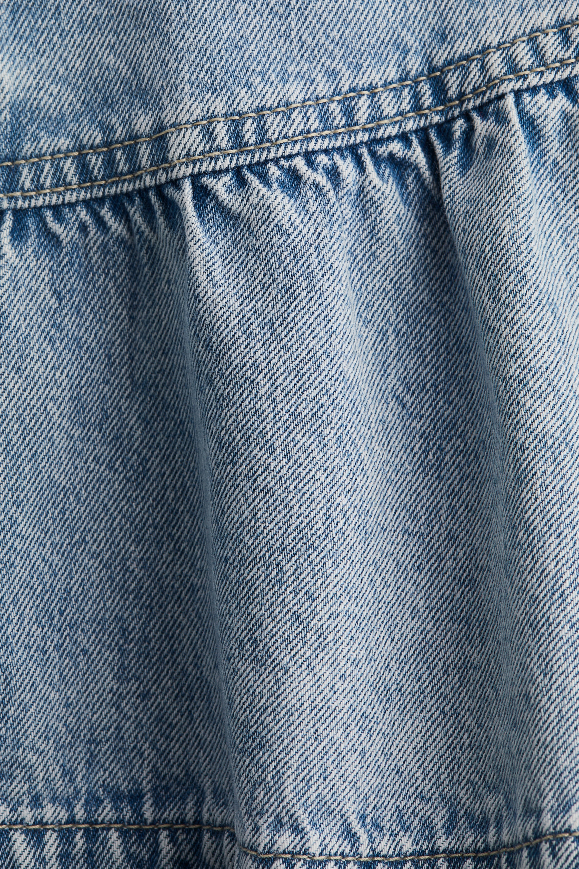 Women's Light denim blue Denim Skirt with Peplum | H&M US