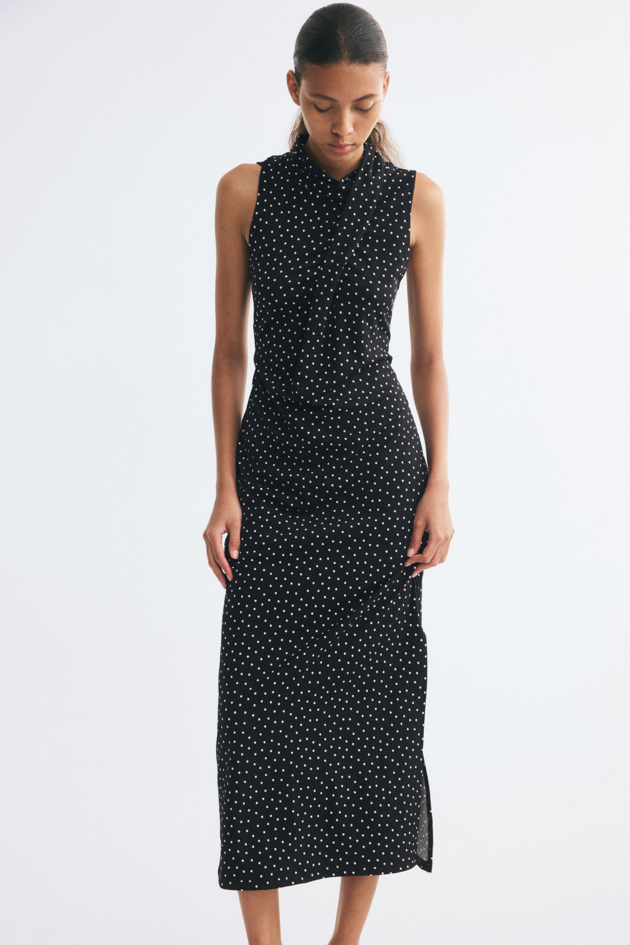 View larger image: Wrap-Detail Dress - Black/polka dot - Ladies | H&M US 1