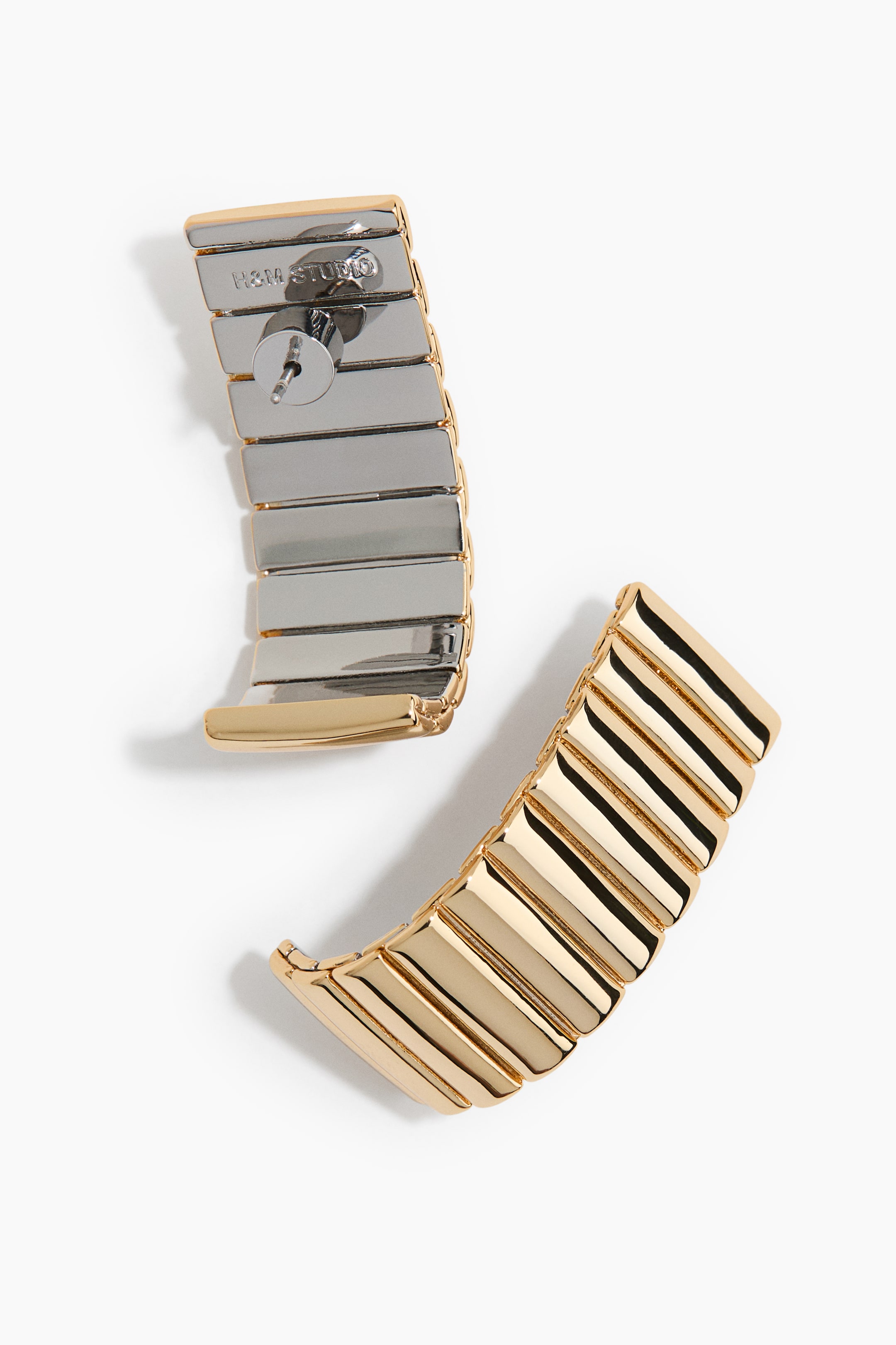 Fluted Two-Tone Earrings