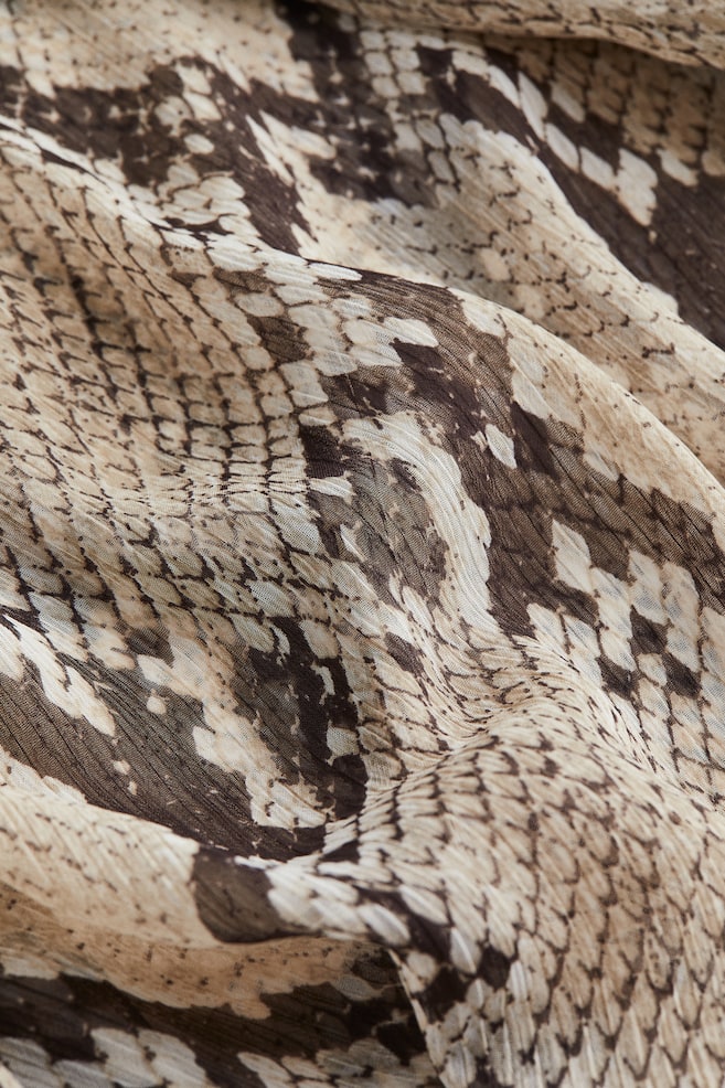 Voluminous blouse - Beige/Snakeskin-patterned - 3