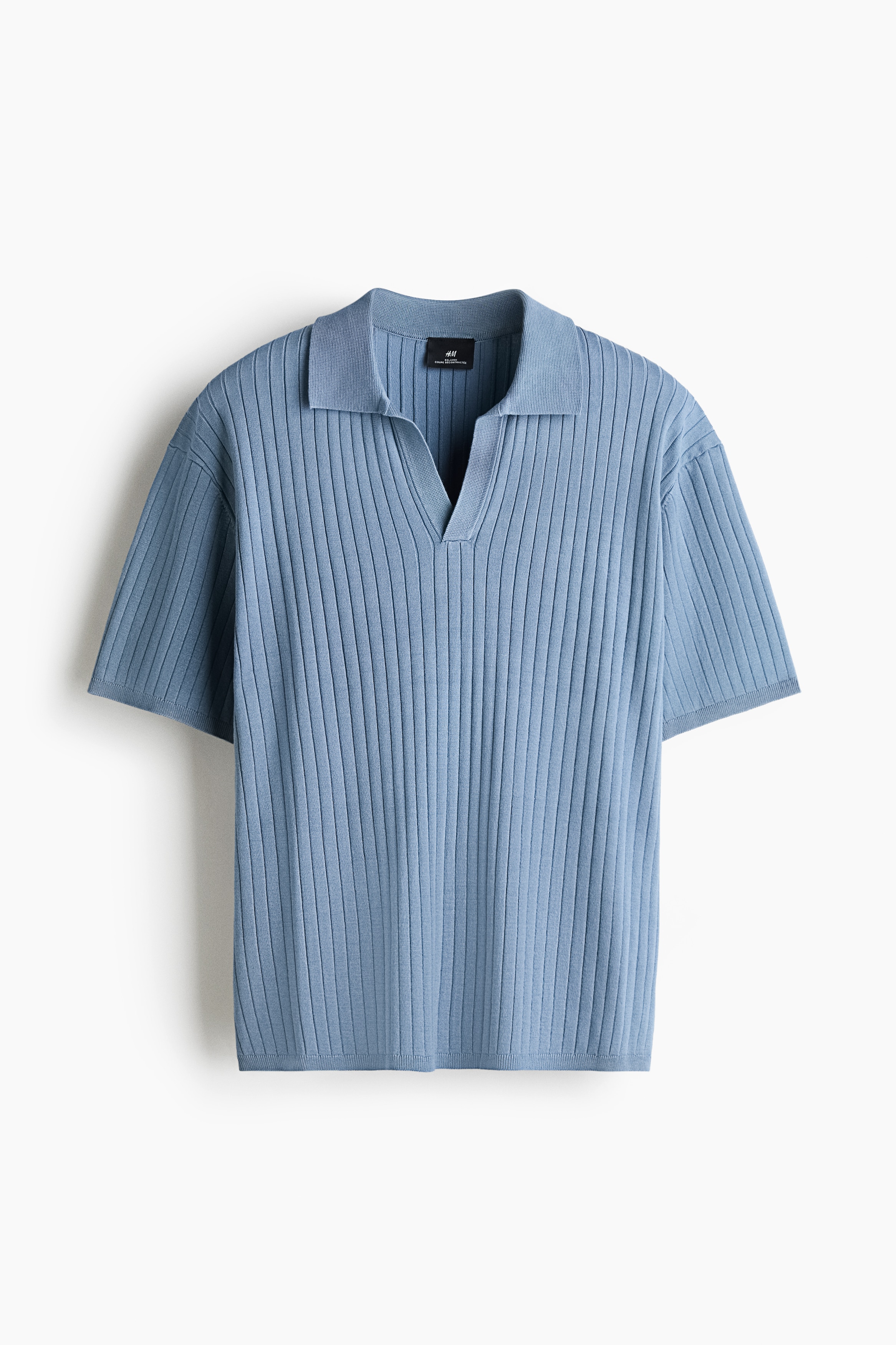 Áo polo dệt kim gân nổi Relaxed Fit