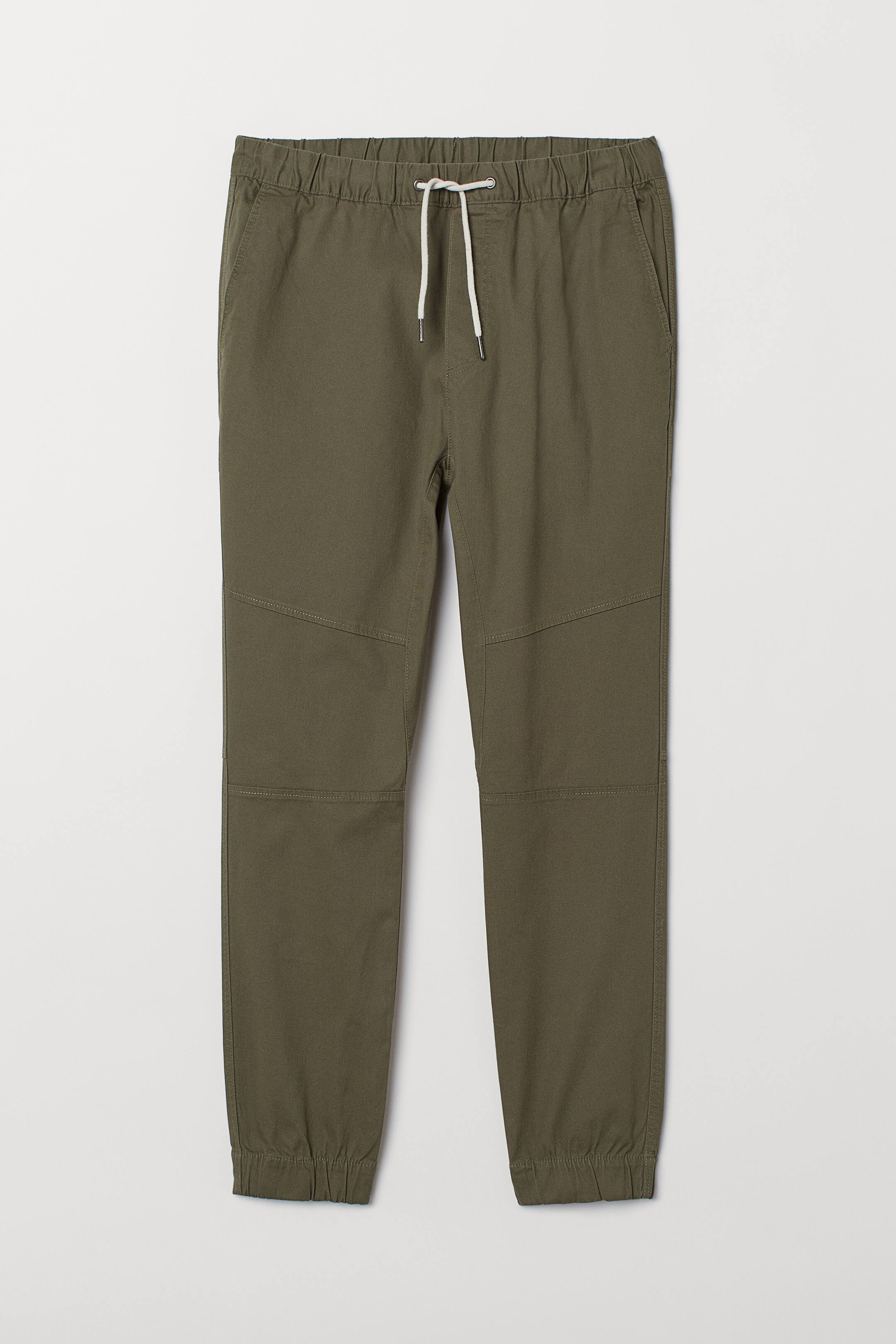 View larger image: Twill joggers Regular Fit - Dark khaki green - Men | H&M 1
