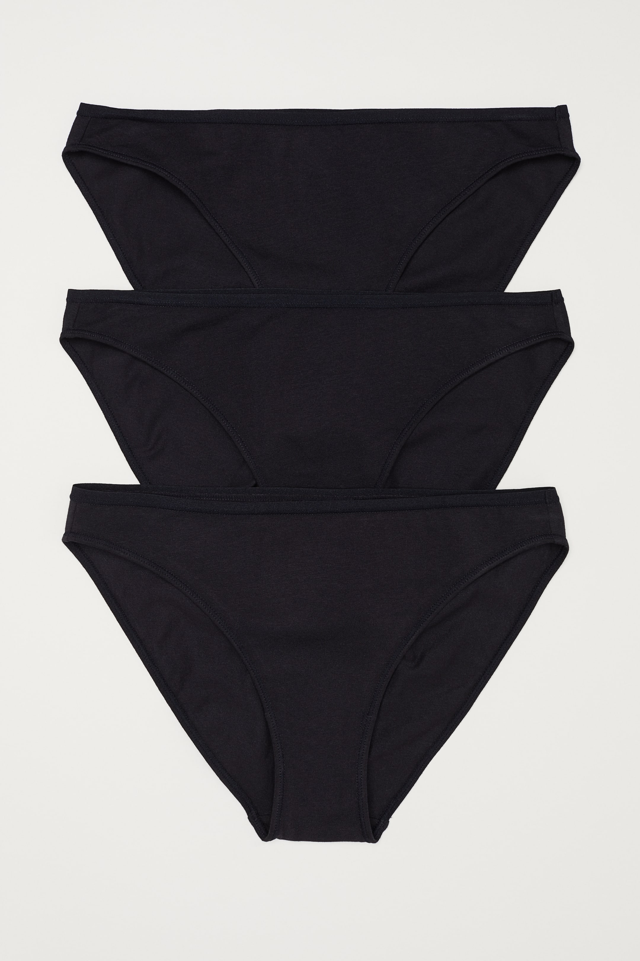 Grotere afbeelding bekijken: Set van 3 slips - Bikinimodel - Zwart - DAMES | H&M NL 1