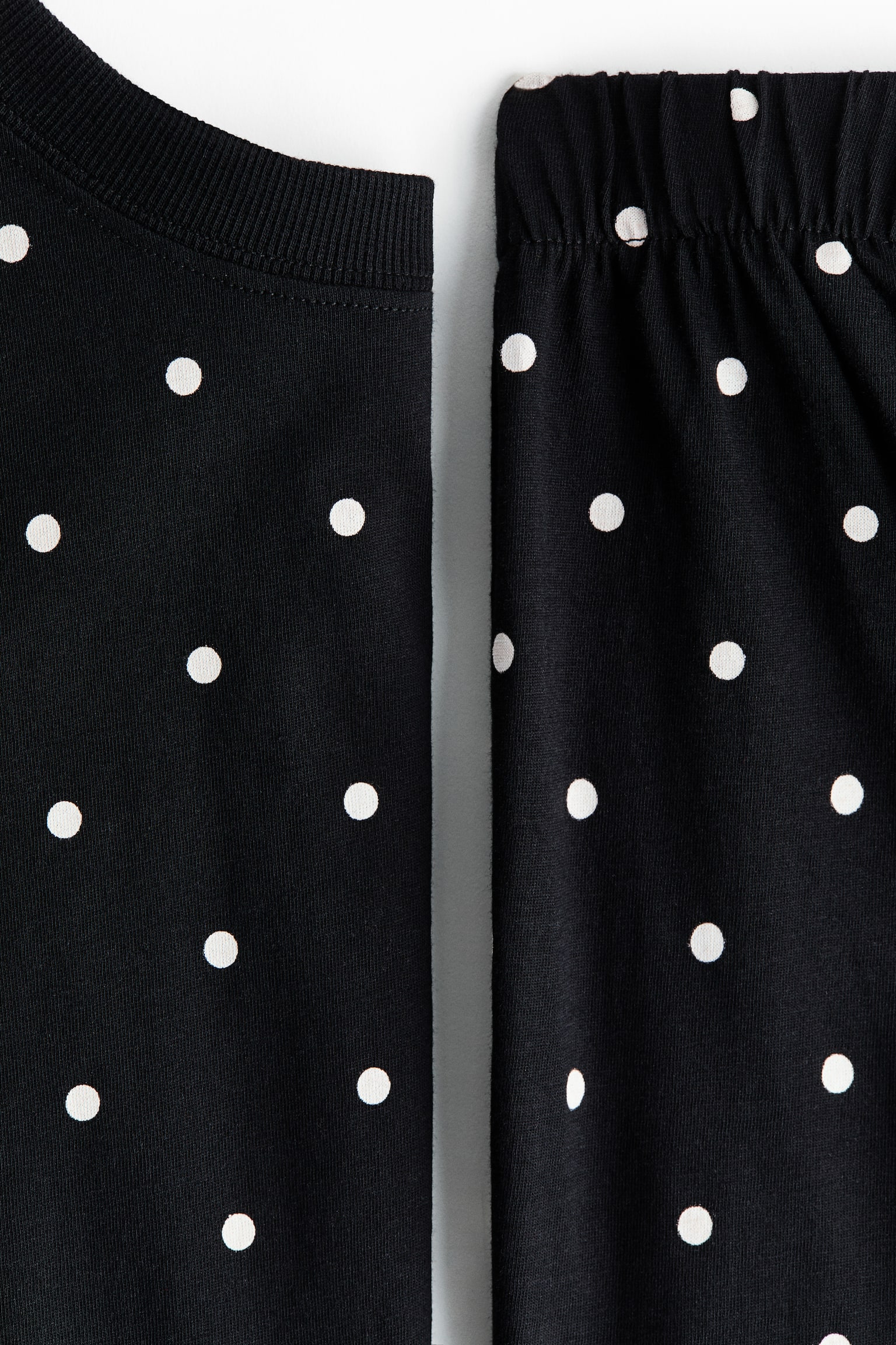 MAMA פיג'מת כותנה Before & After - שחור/נקודות/קרם/לבבות - 3