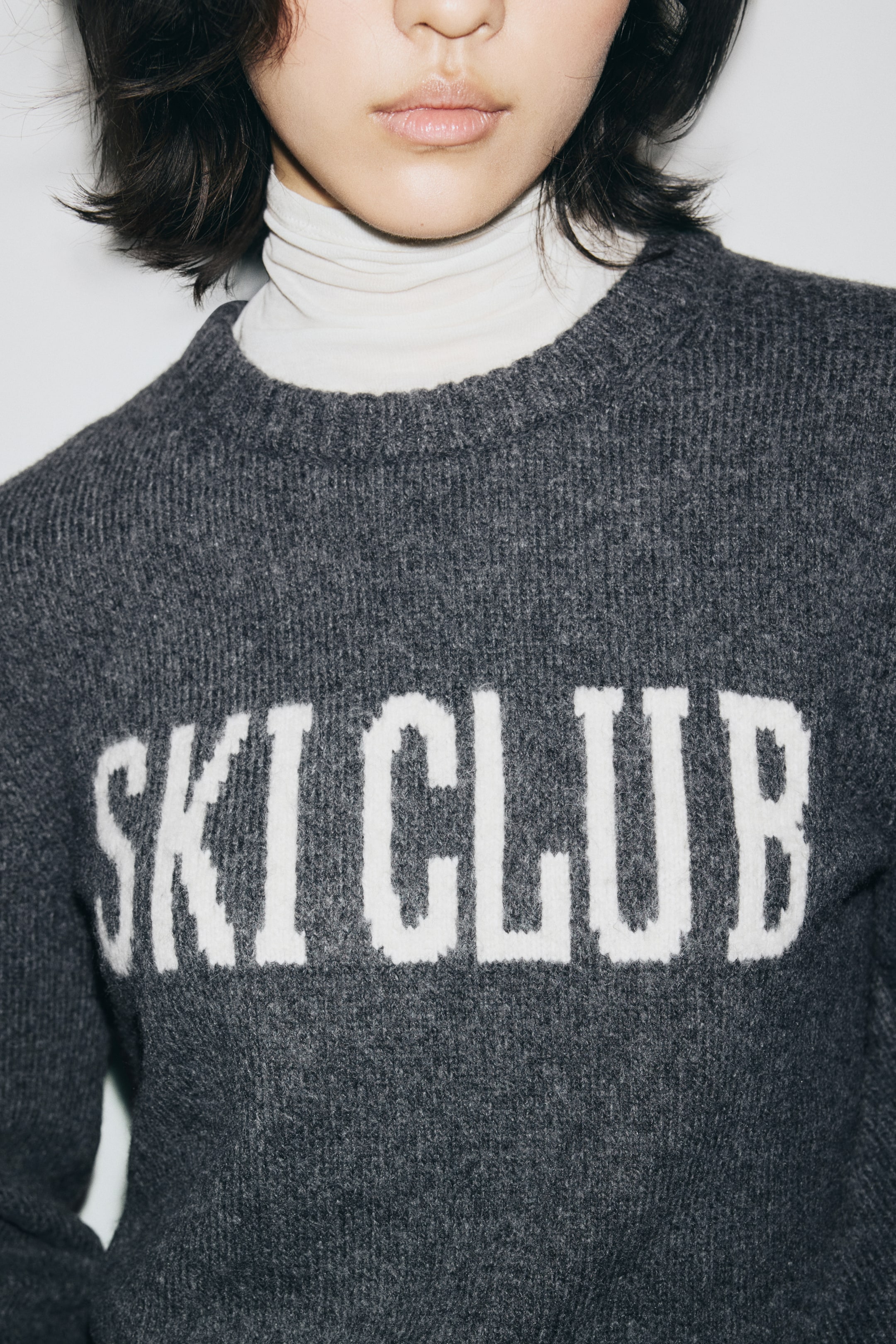 Agrandir l'image: Pull en maille jacquard - Gris foncé chiné/Ski Club - FEMME | H&M CH 1
