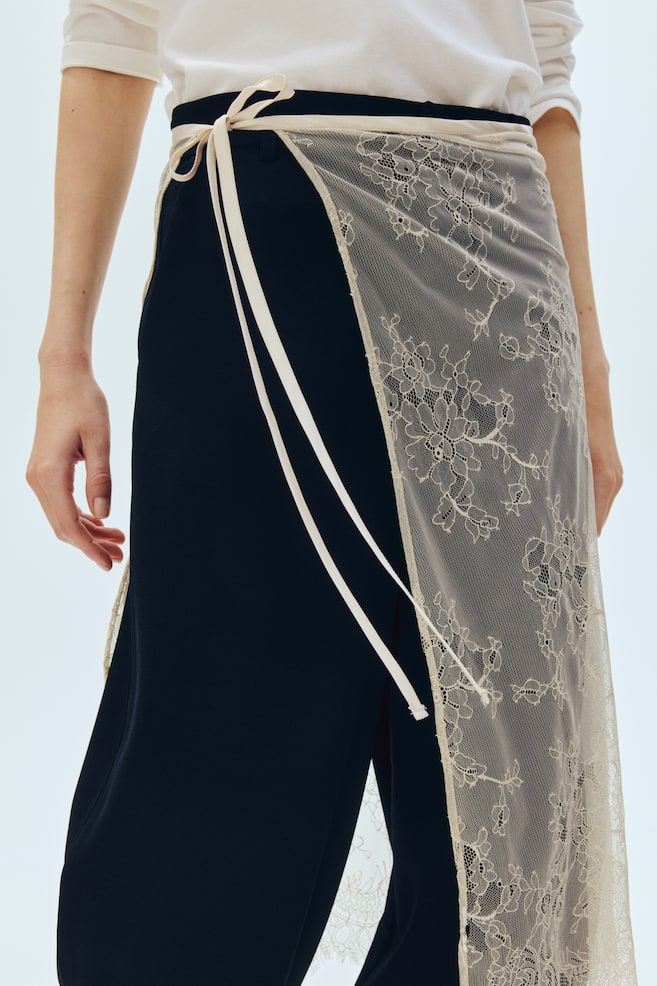 Lace Hip Scarf-Light beige - 3