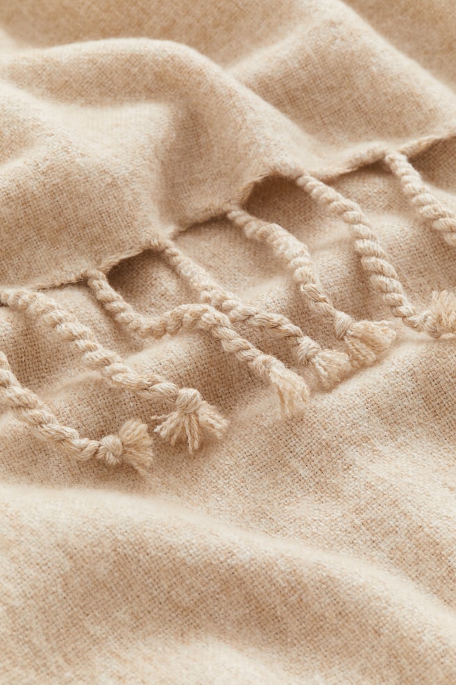 Plaid en laine mélangée - Beige/Jaune - 2