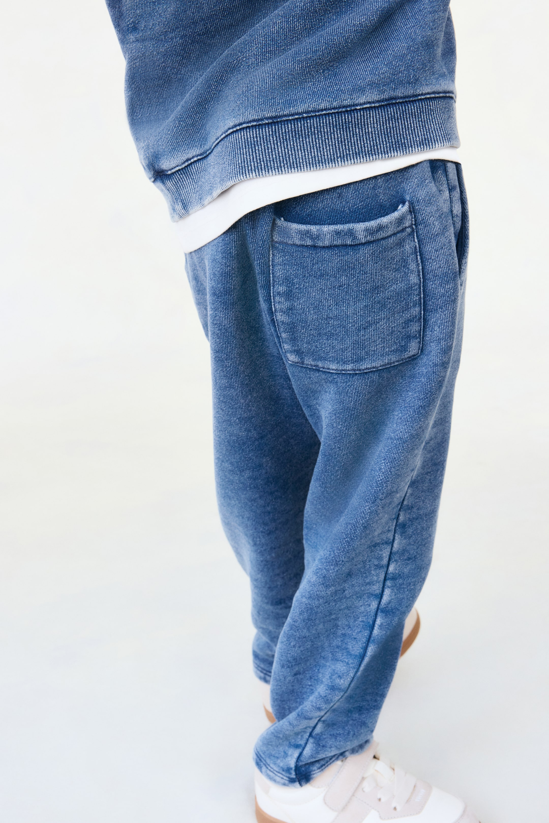 View larger image: Denim Look Cotton Joggers - Dark blue - Kids | H&M AU 2