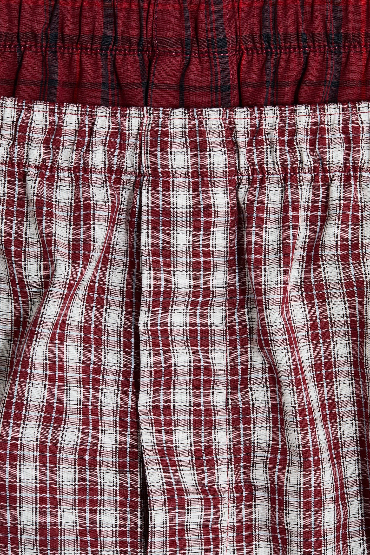 2-pack woven boxer shorts - Red/Checked/Blue/Striped/Dark green/Checked/Brown/Checked - 2