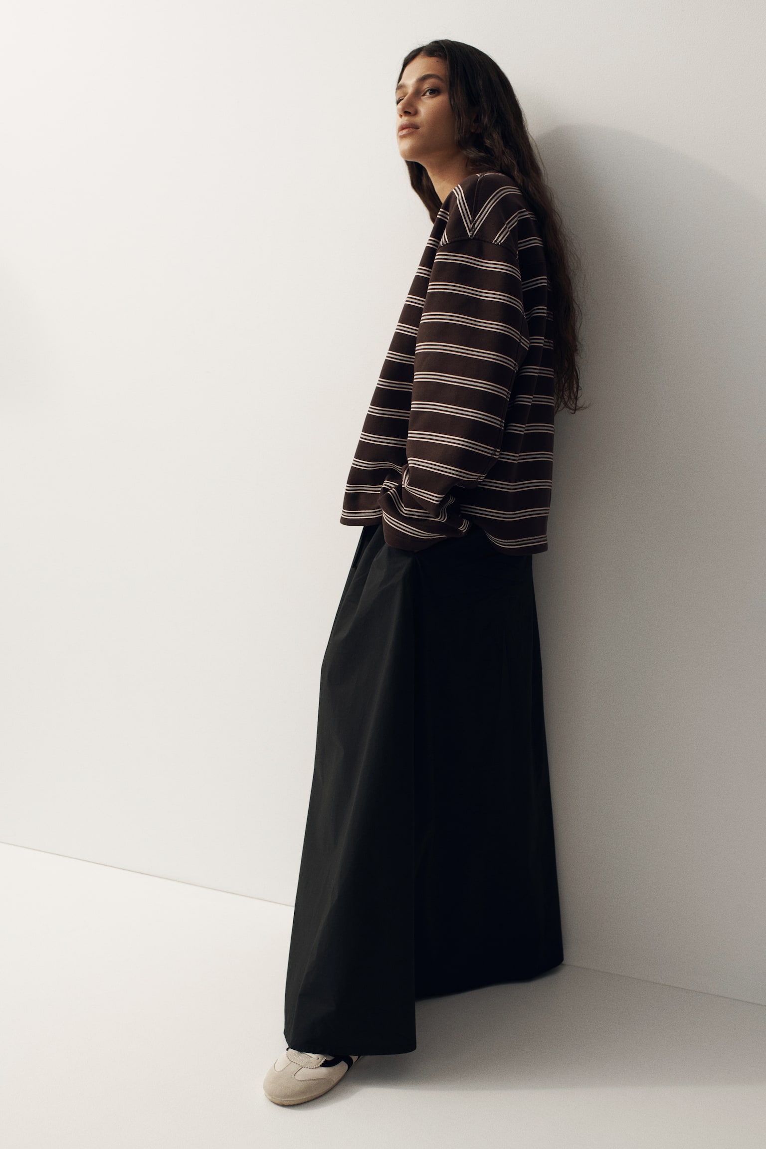 Oversized Sweatshirt - Dunkelbraun/Gestreift/Dunkelblau/Gestreift - 5