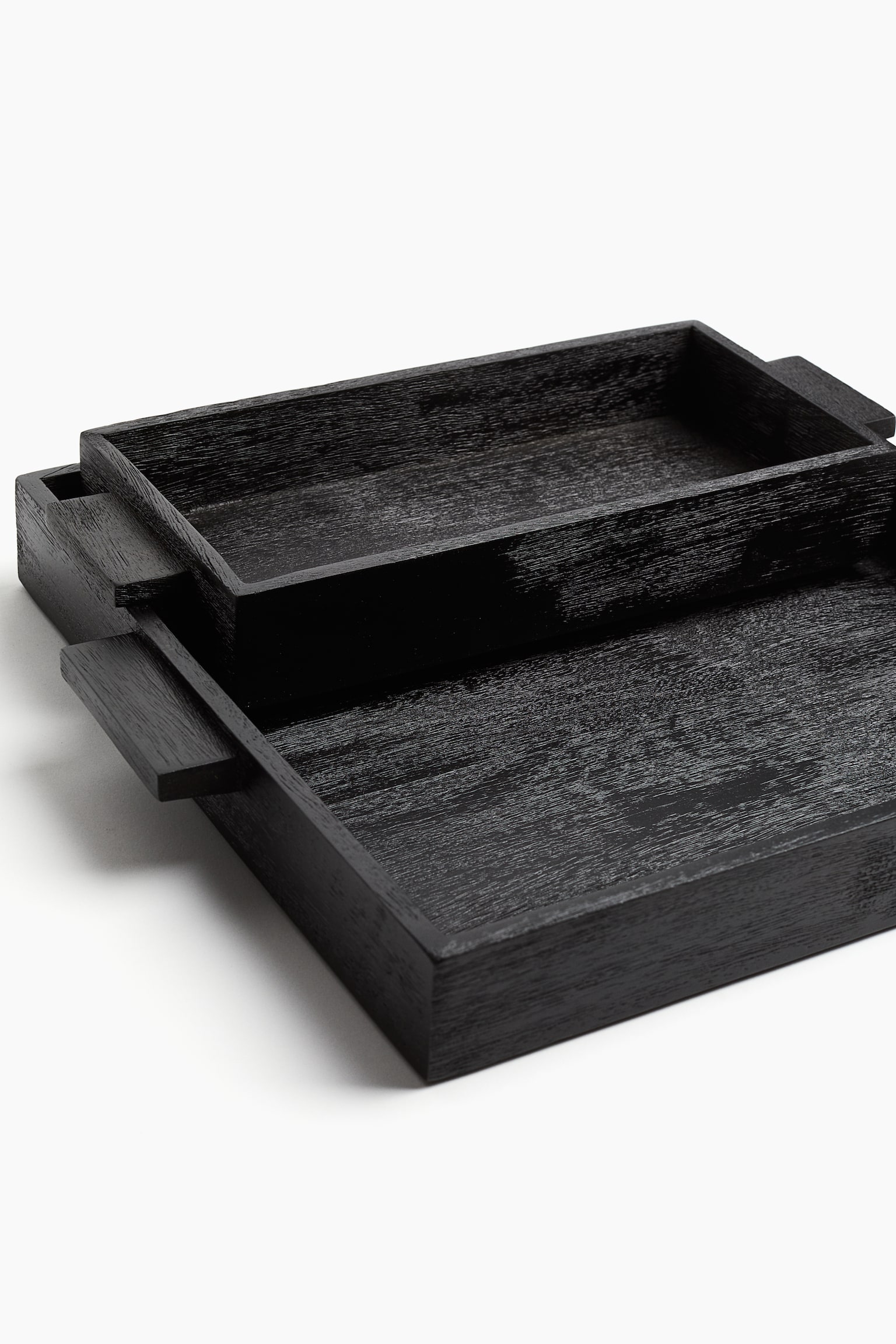 Mango wood tray - Black/Dark brown - 2