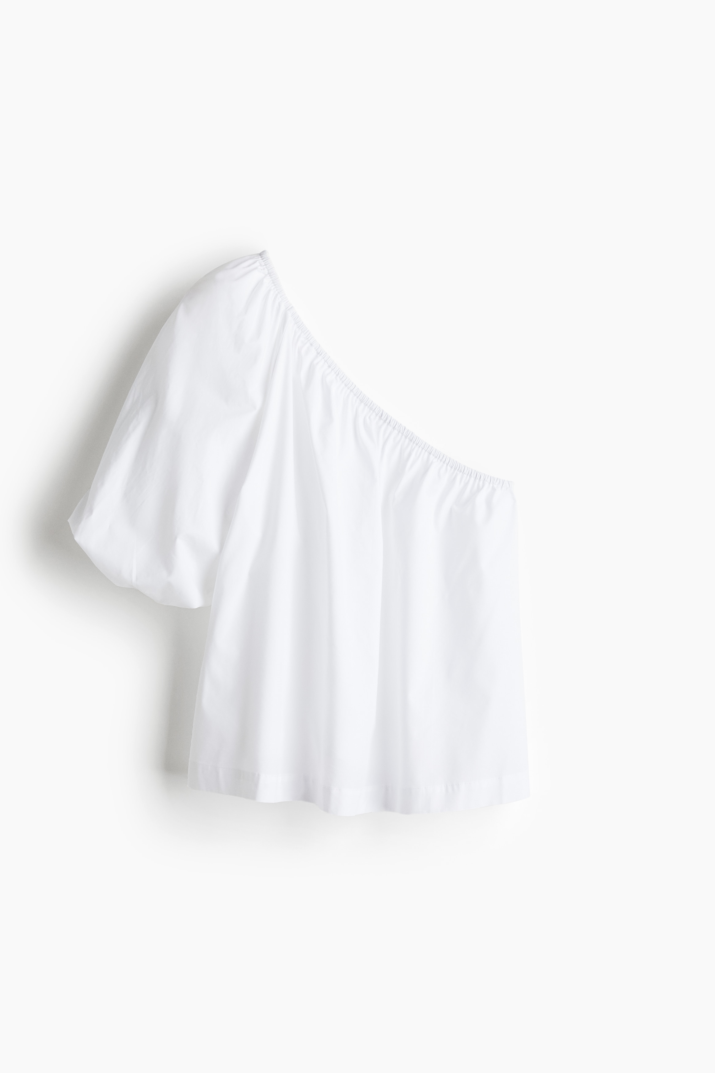 One-shoulder poplin blouse