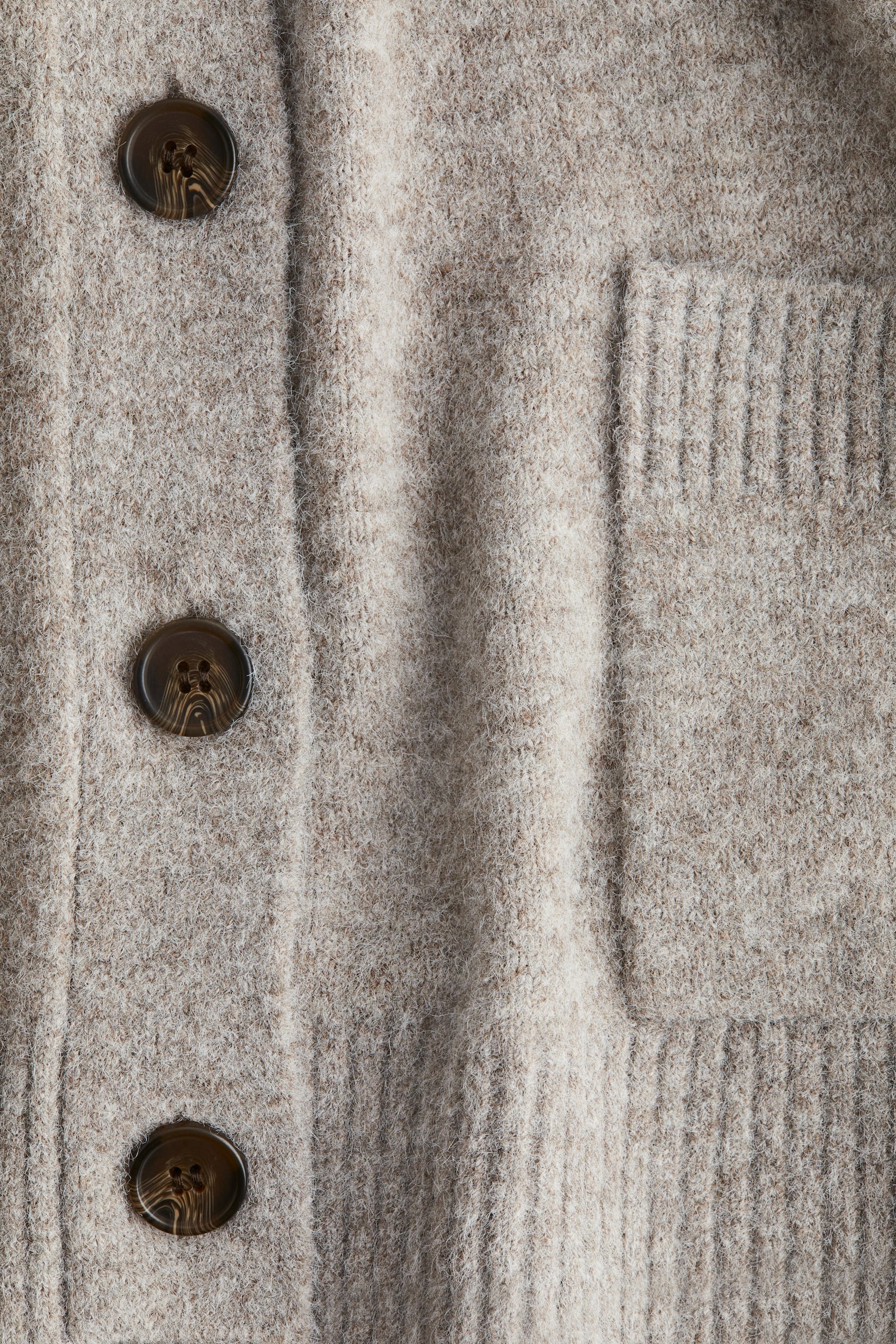 Loose-fit cardigan - Beige marl - 5