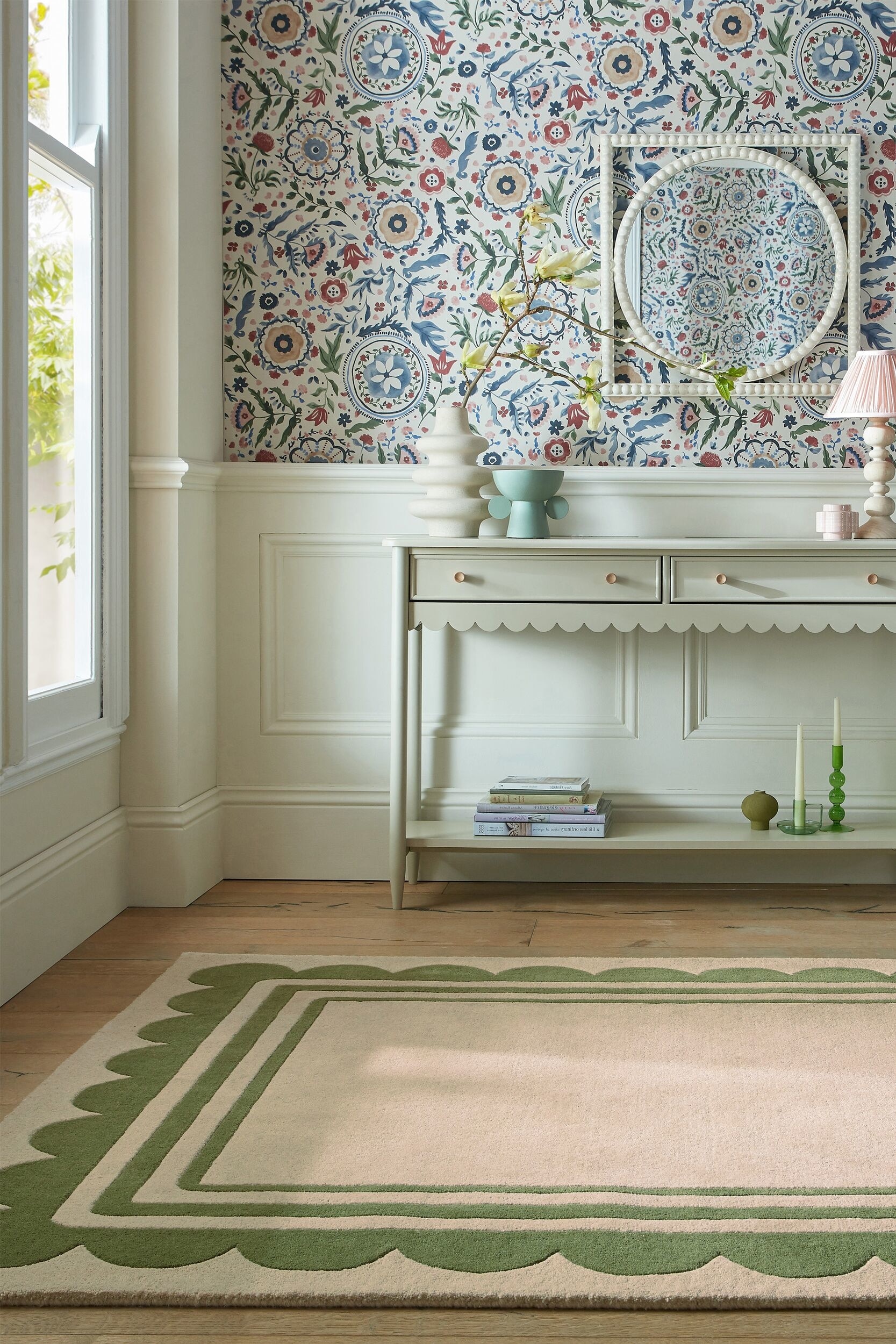 Lois Scallop Border Villa Matto - Vihreä/Violetti