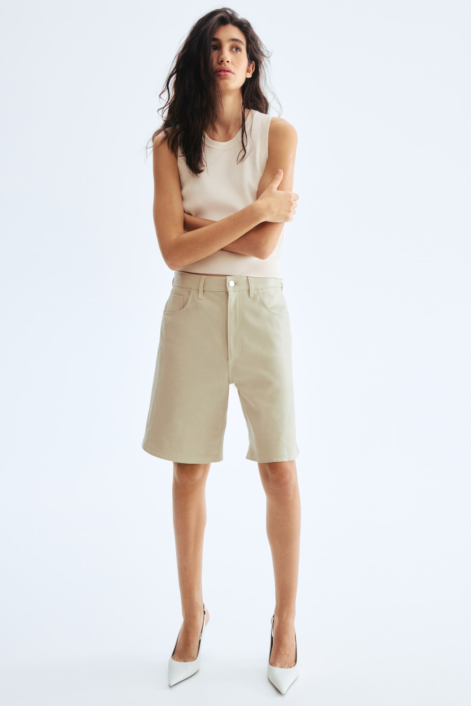 Женский жилет H&M Fine-Knit Sweater Vest, цвет: Кремовый — фото 2