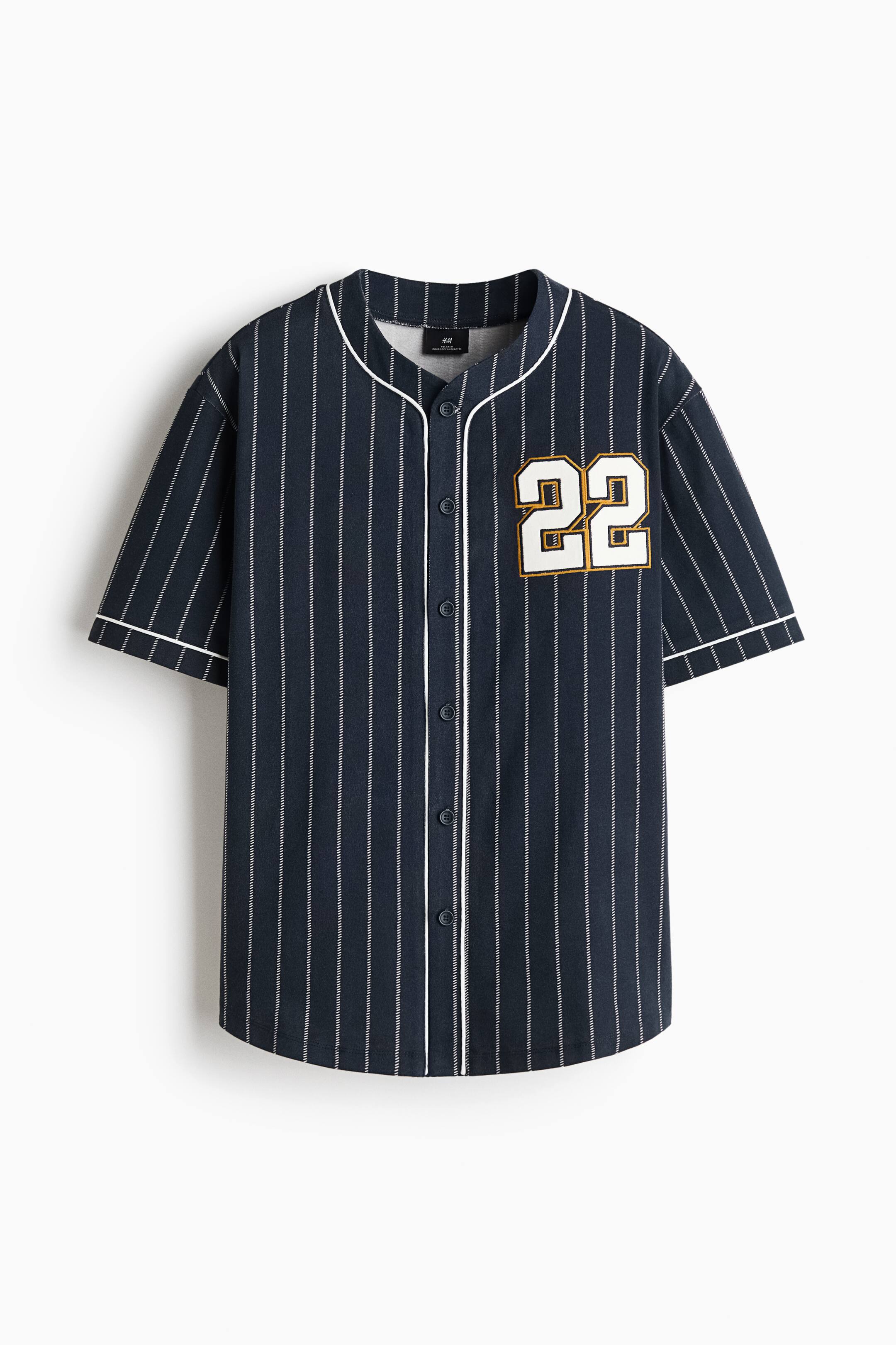 View larger image: Regular Fit Baseball Shirt - Navy blue/22 - Men | H&M 1