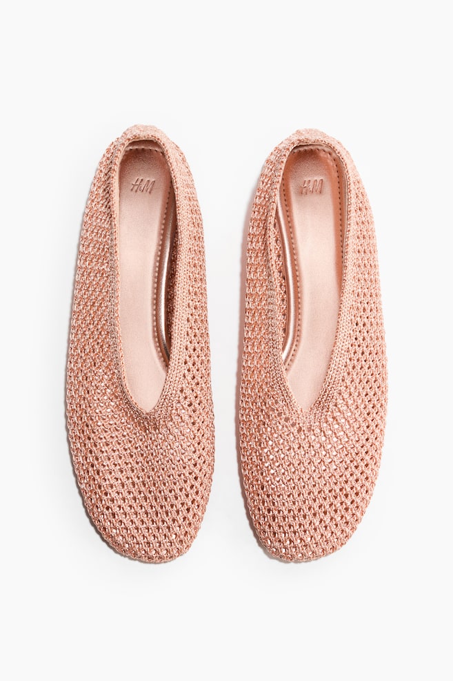 Ballerines tressées - Rose ancien clair/Bleu ancien clair/Marron foncé - 1