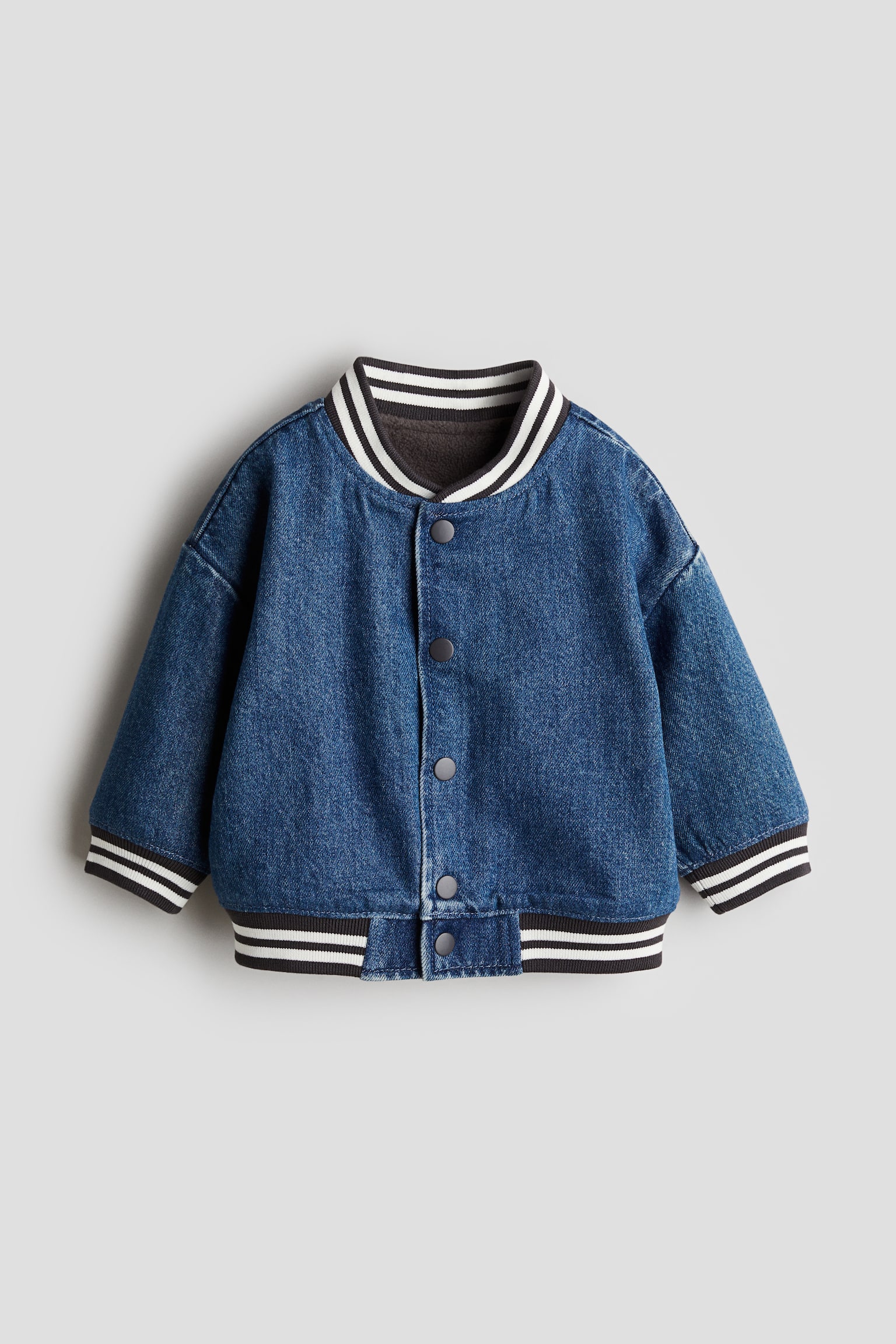 Denim baseball jacket - Denim blue - 1