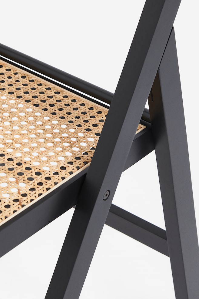 Wooden folding chair - Black/Rattan/Brown/Rattan - 6