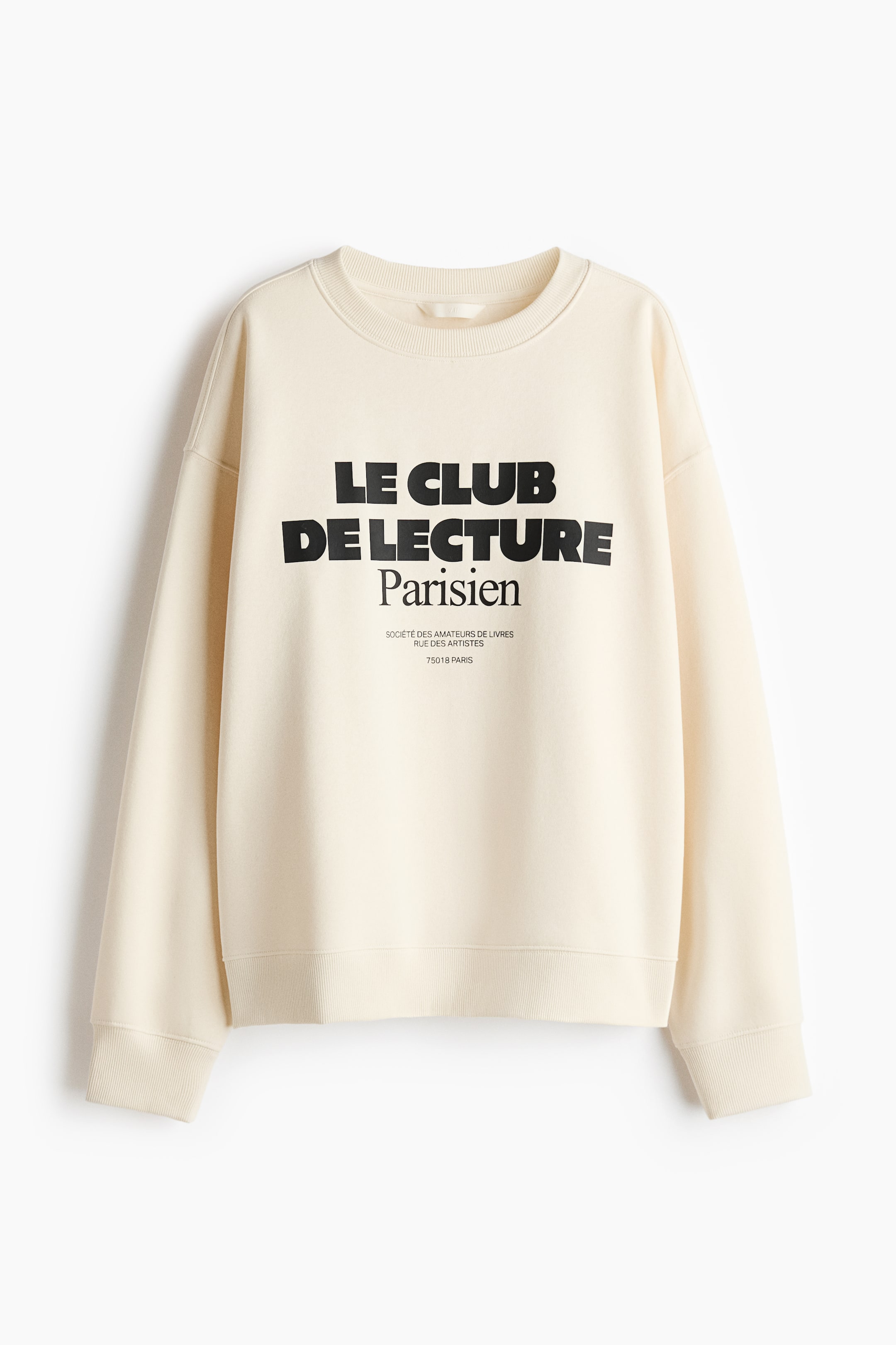 View larger image: Text-motif sweatshirt - Cream/Le Club - Ladies | H&M IN 1