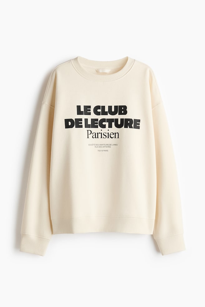 Sweatshirt with Text Motif - Cream/Le Club/Dark blue/Le Marais Académie/Light gray melange/Paris/Light gray/Athletics/Light turquoise/Art Collective/Dark gray/Brunch/Orange/Paris/Burgundy/Running Club/Light pink/Athlétisme Parisien - 1