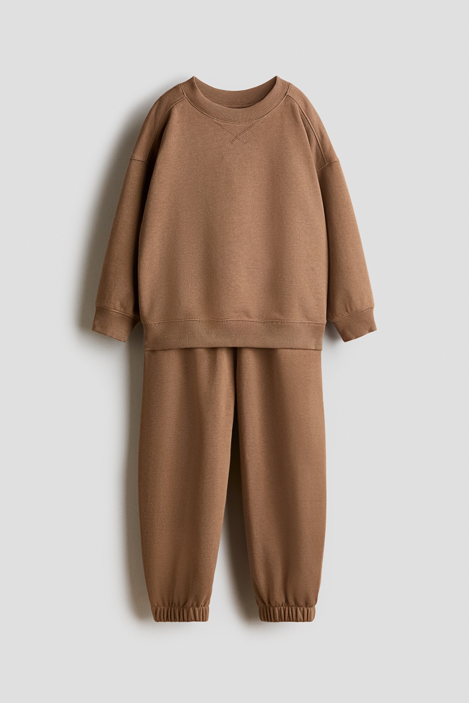 2-teiliges Sweatshirt-Set - Braun/Hellgraumeliert/Türkis/Dunkelgrau