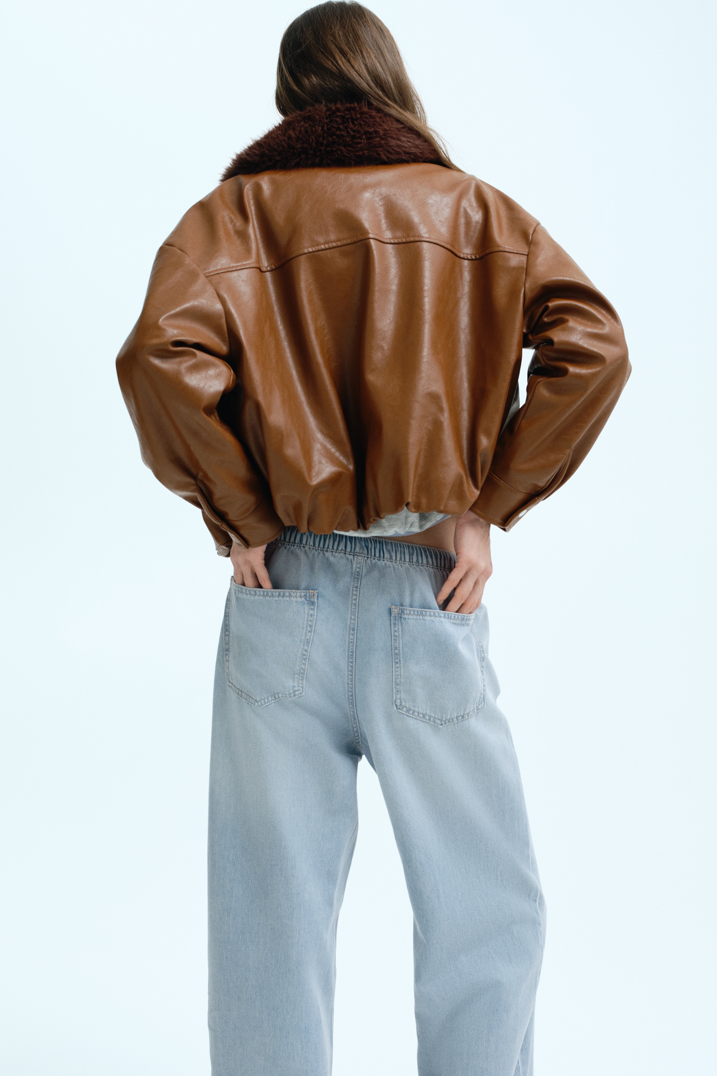 Denim drawstring trousers