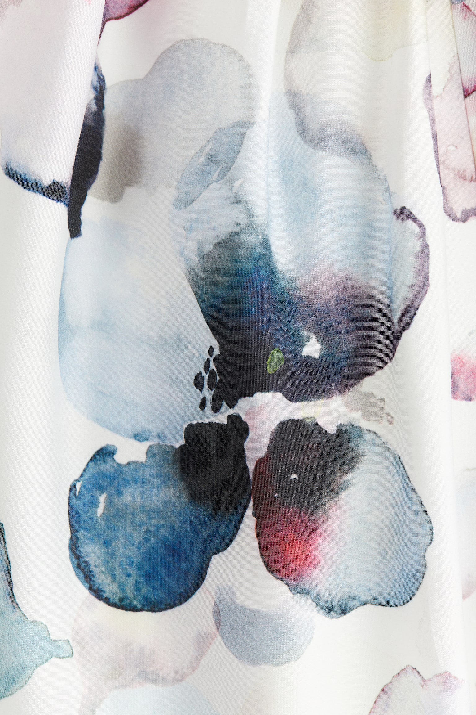 Flared-skirt dress - White/Floral/Burgundy/Beige - 4