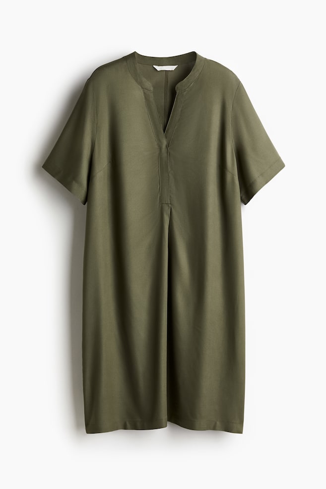 Robe tunique en viscose - Dark khaki green/Blanc/citrons/Blanc/motif noir/Crème/motif noir/Noir/Crème/noir/fleuri/Noir/motif blanc/Noir/Vert/motif crème - 1