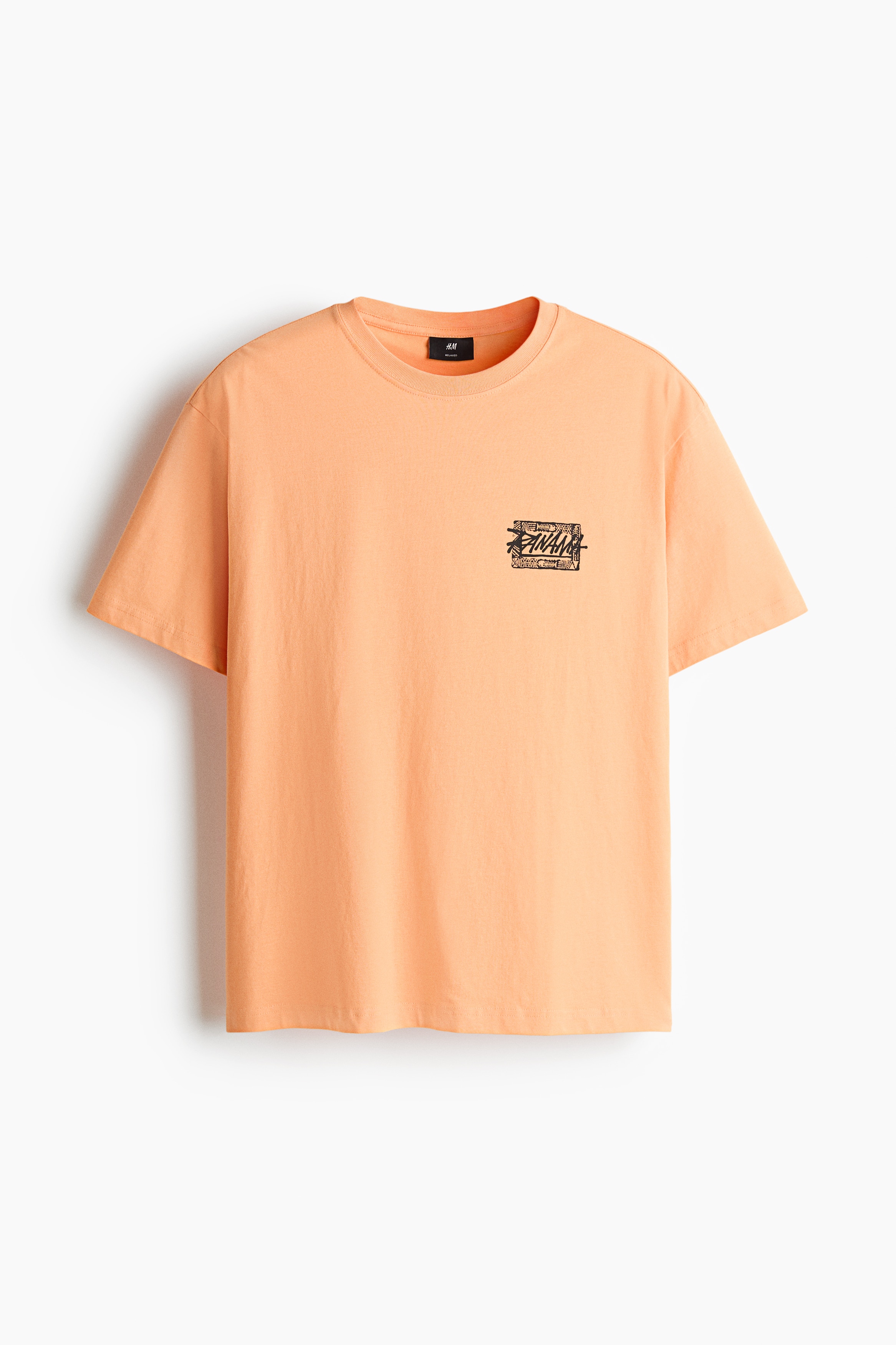Loose Fit Printed T-shirt-Orange/Panama