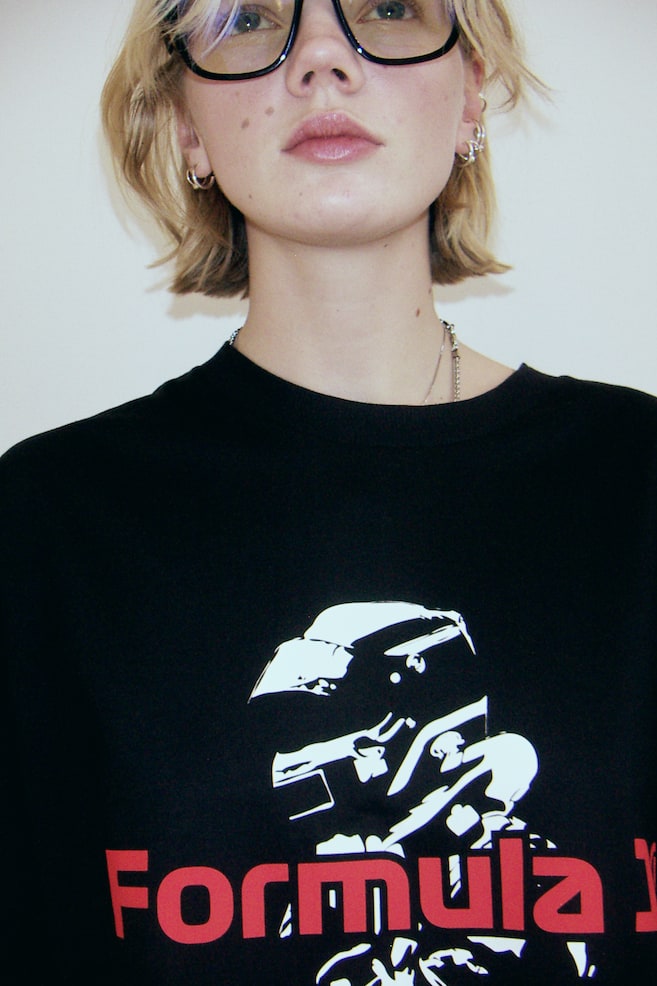 Oversized printed T-shirt - Black/Formula 1/Cream/Formula 1/Light grey/Fender/White/Mary J Blige/dc/dc/dc/dc/dc/dc/dc - 1