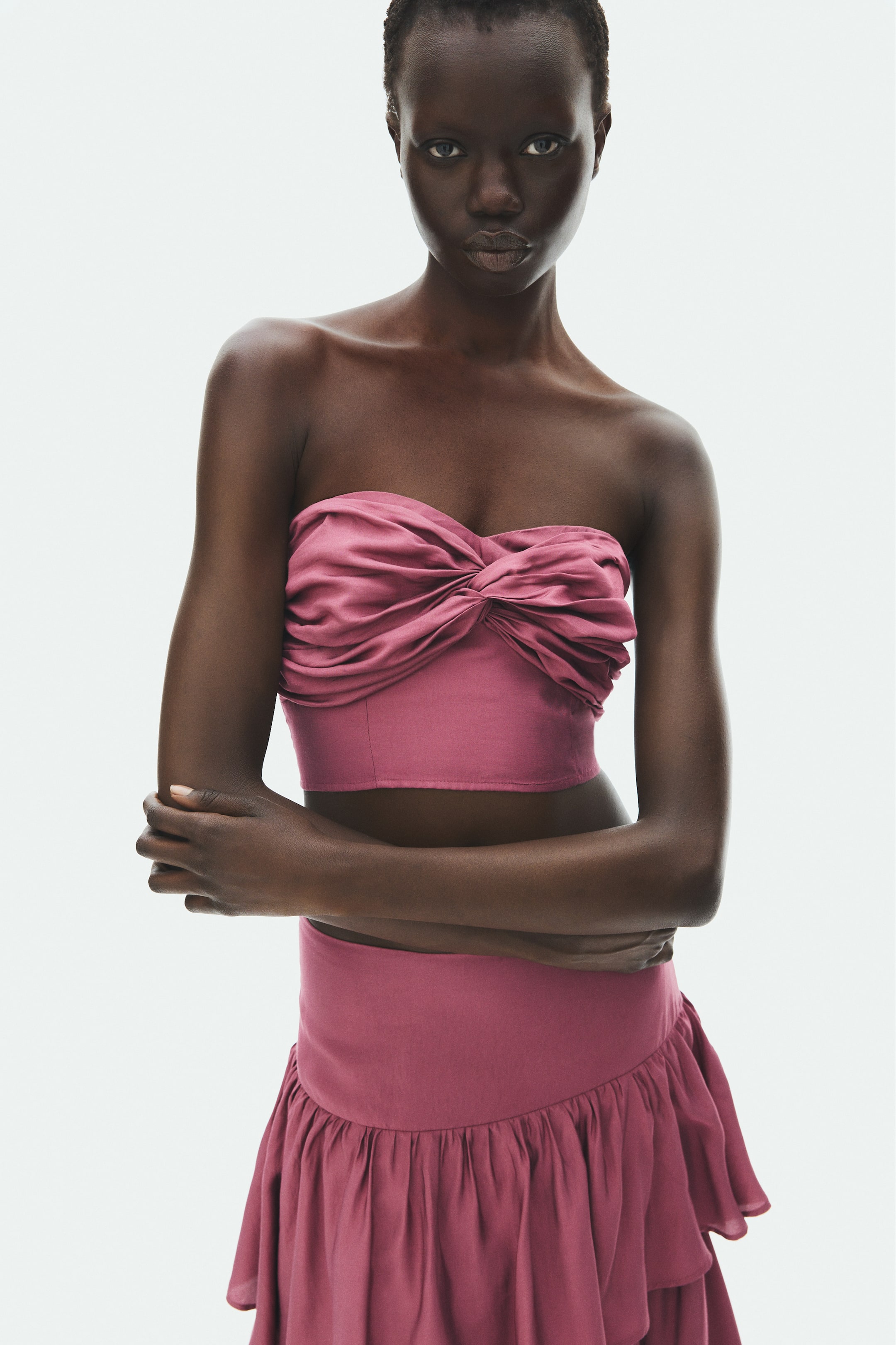 Viscose-Blend Bustier Top
