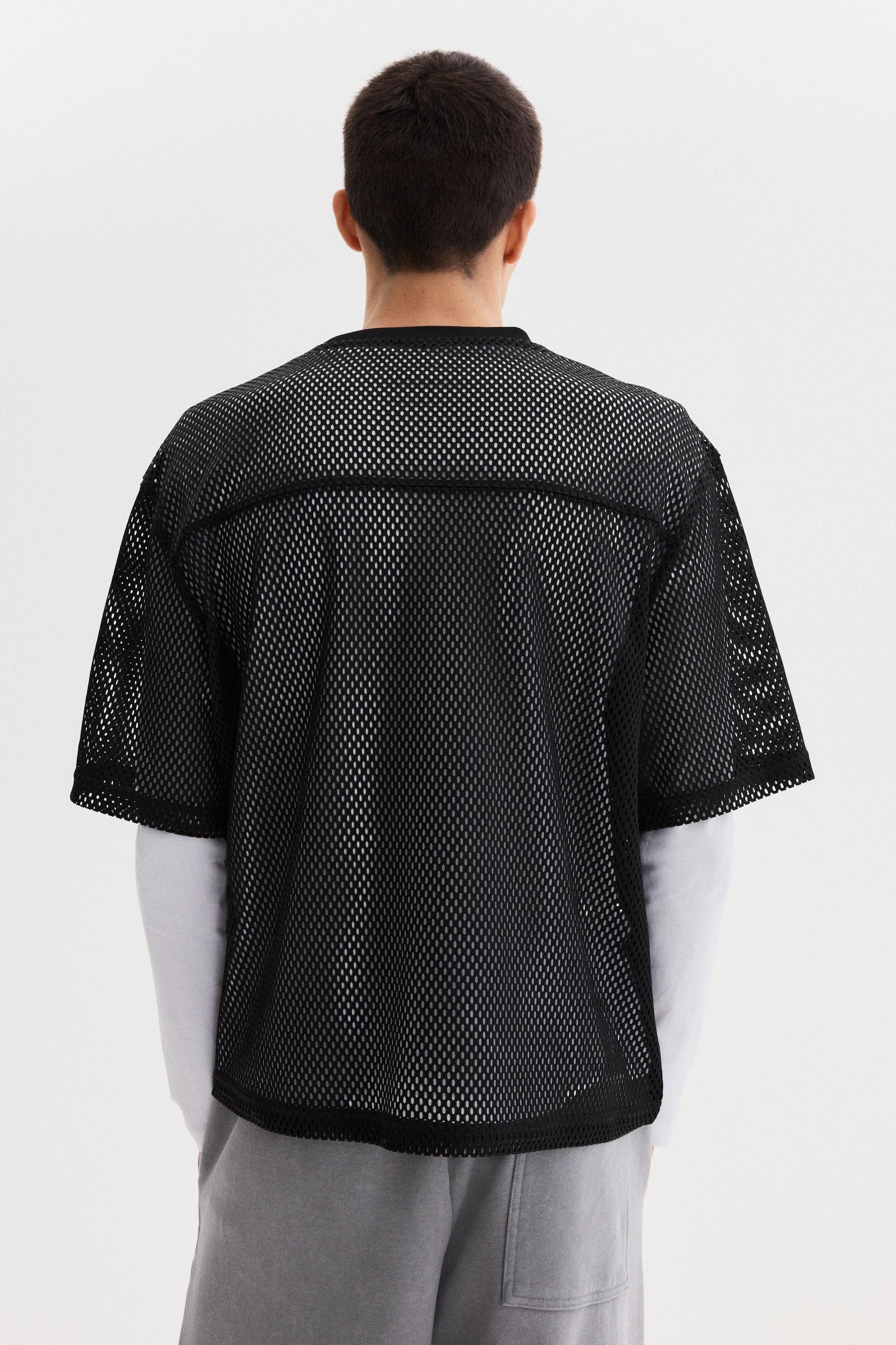 Oversized Printed Mesh T-Shirt