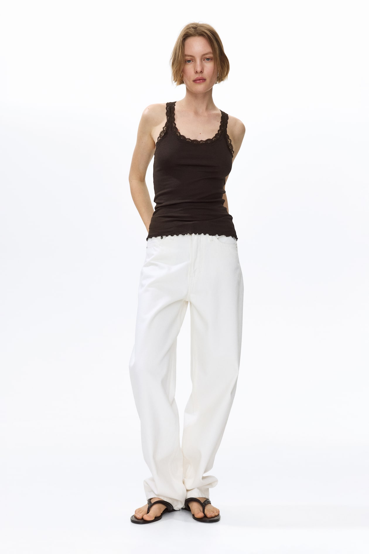 Lace-Trimmed Viscose-Blend Tank Top - image 4