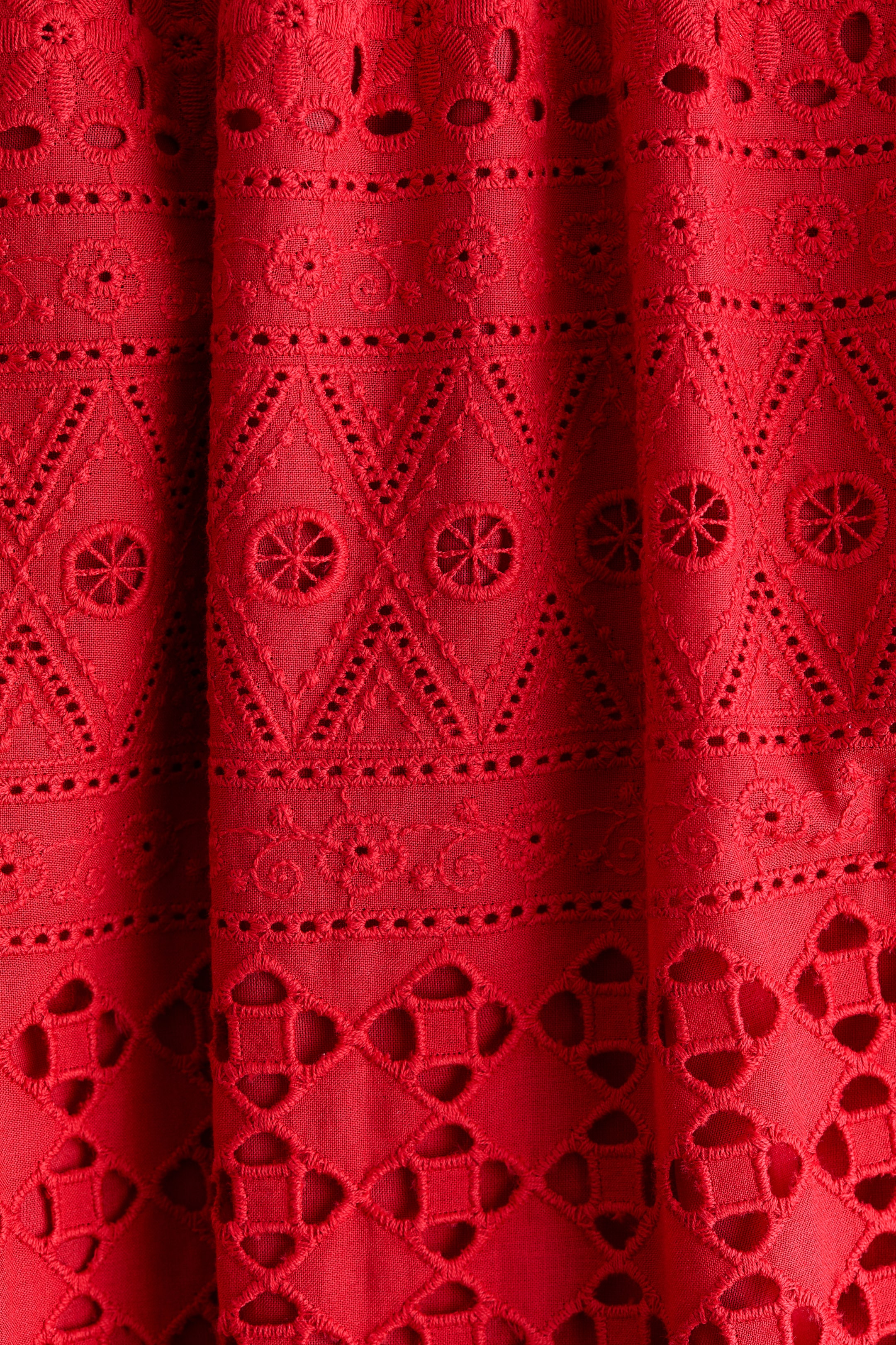 Eyelet-Embroidered Cutout Dress
