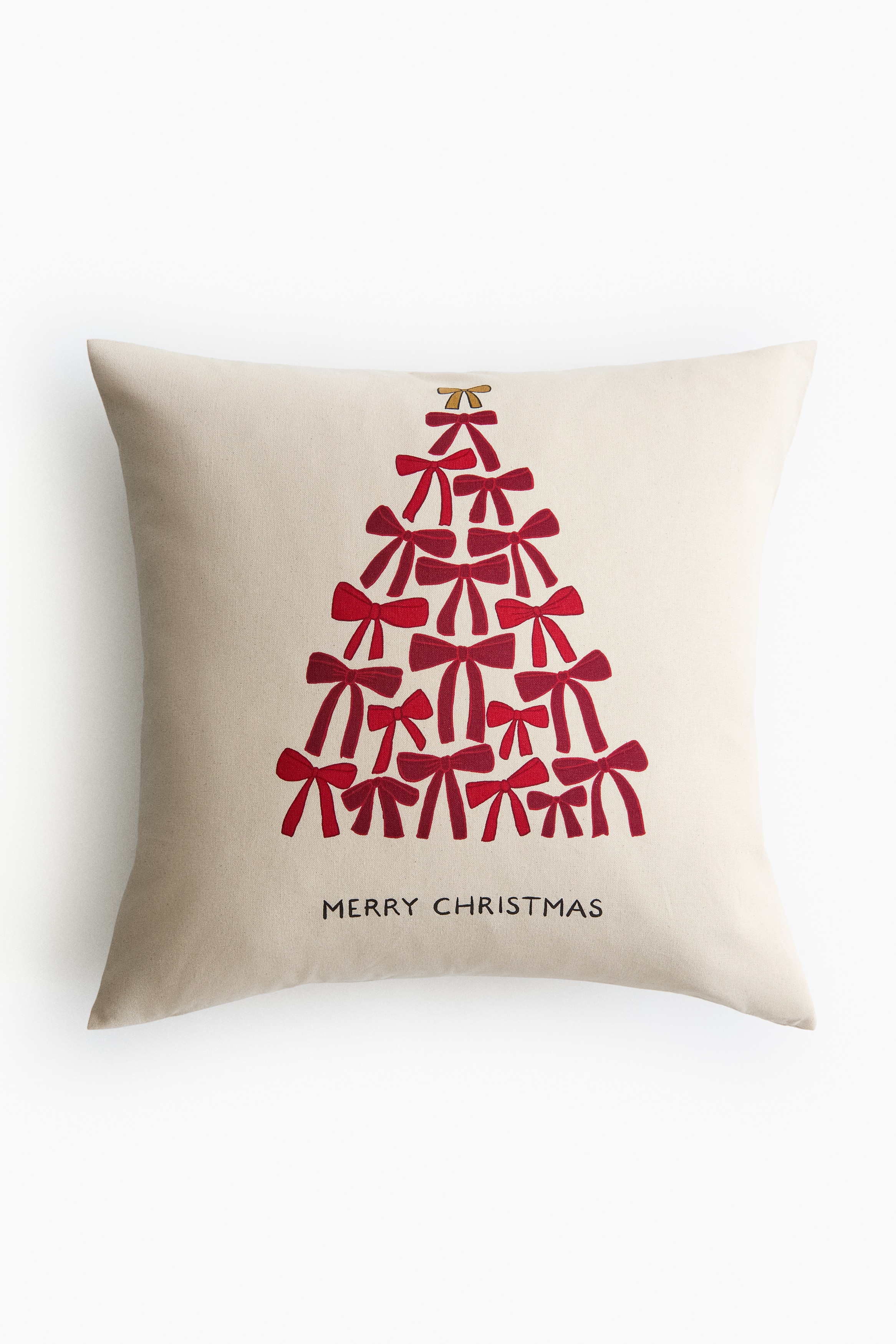 Printed Cushion Cover - Cream/Merry Christmas/Light beige/Merry Christmas