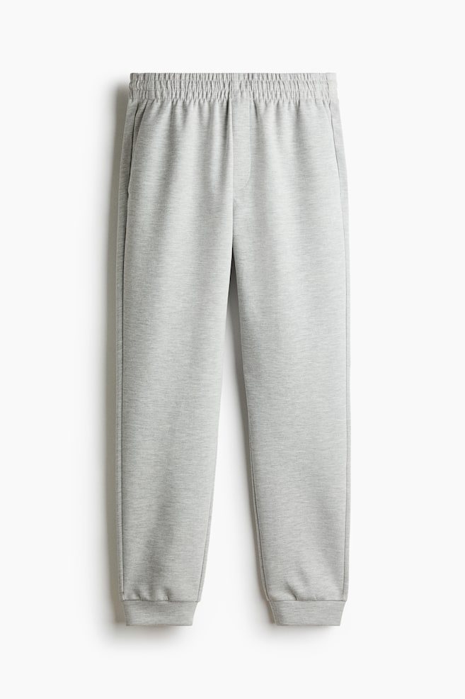 Regular-Fit Interlock Sweatpants - Light gray melange/Black/Dark blue - 1