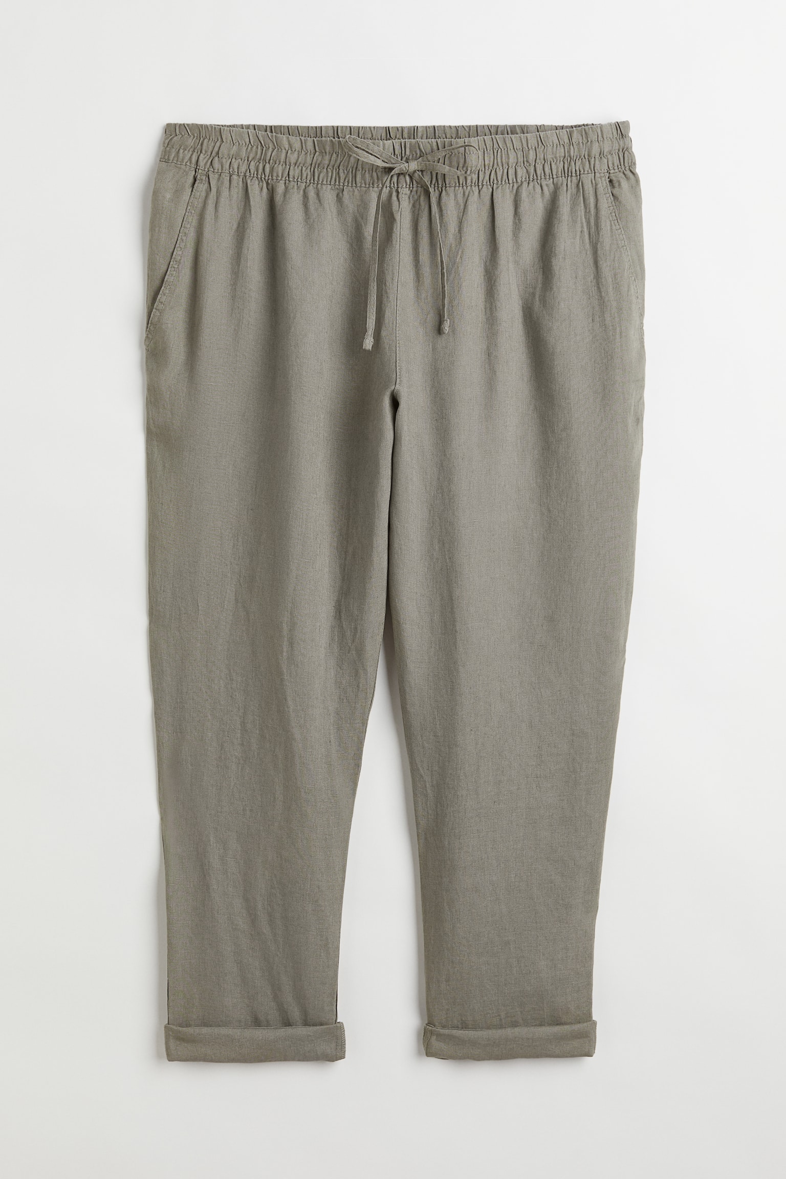 H&M+ Linnen joggers - Kakigroen