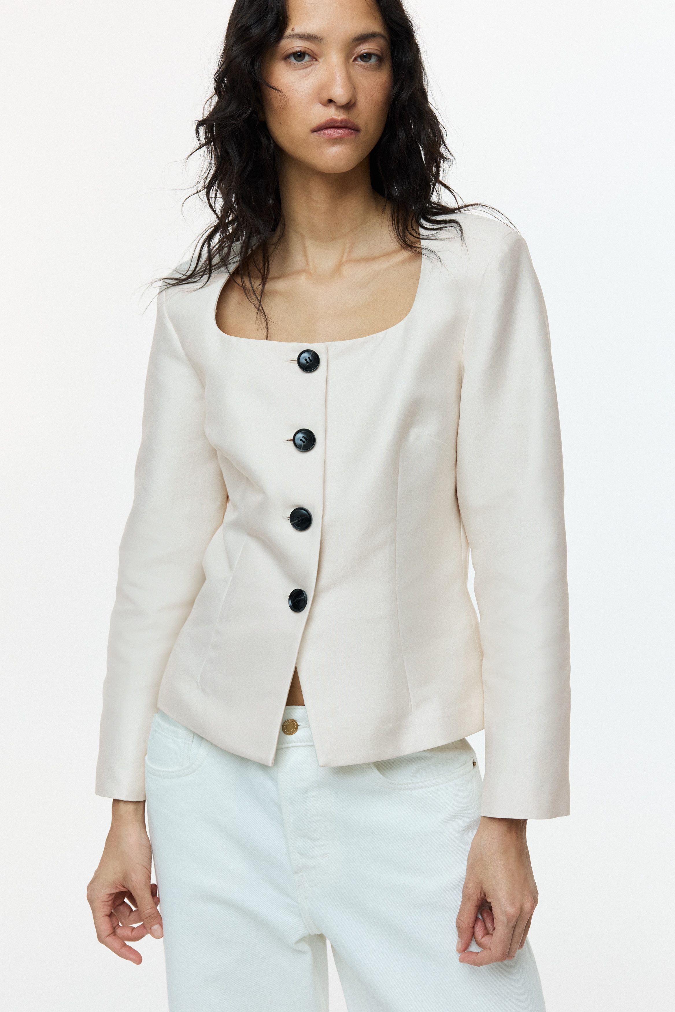 Square-neck blazer