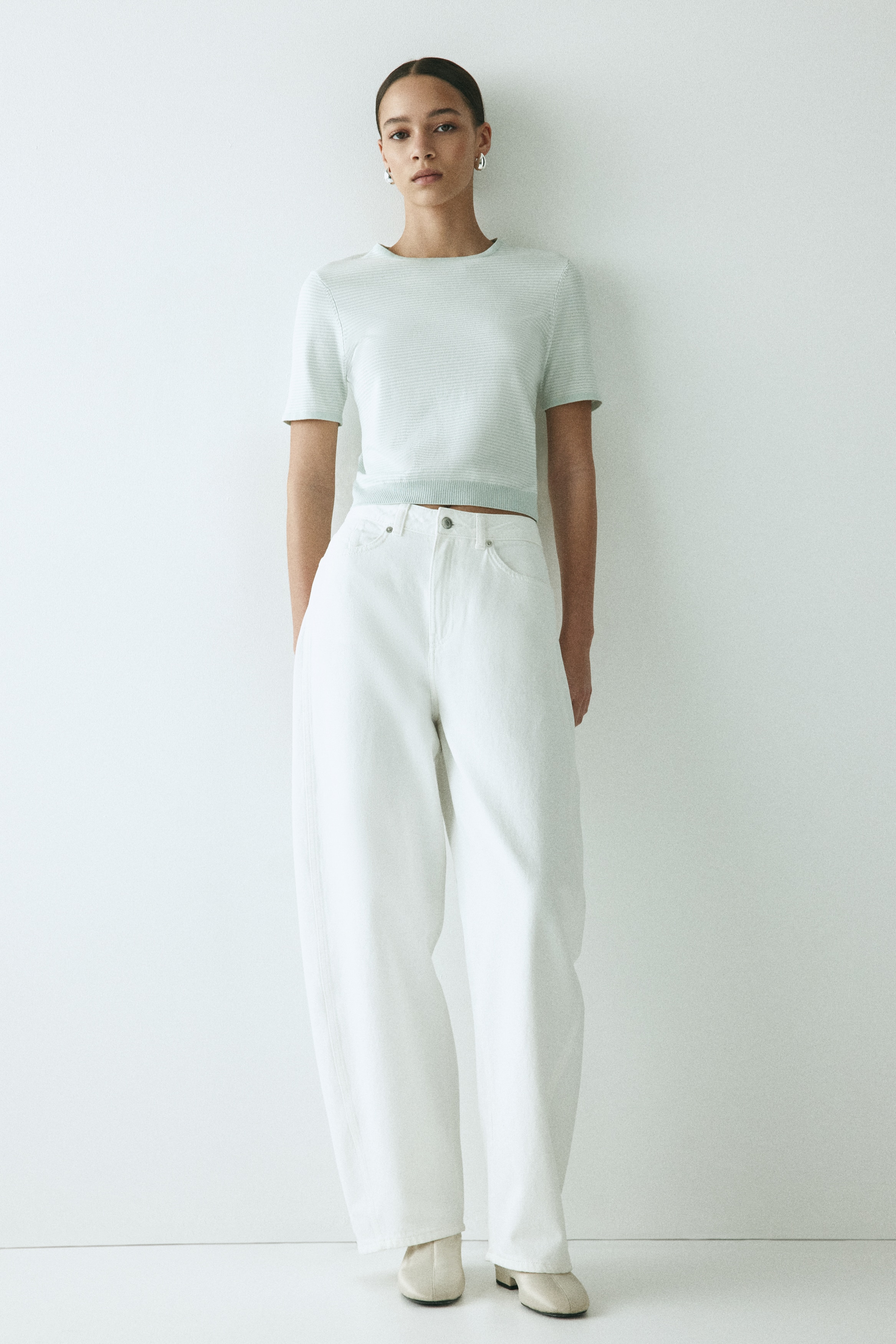 Majica od finog pletiva - Bela/svetlozelena/pruge/Bela/Bela/svetlosiva/pruge/Crna/Svetložuta/Bela/pruge/Jarkocrvena/Mornarsko plava