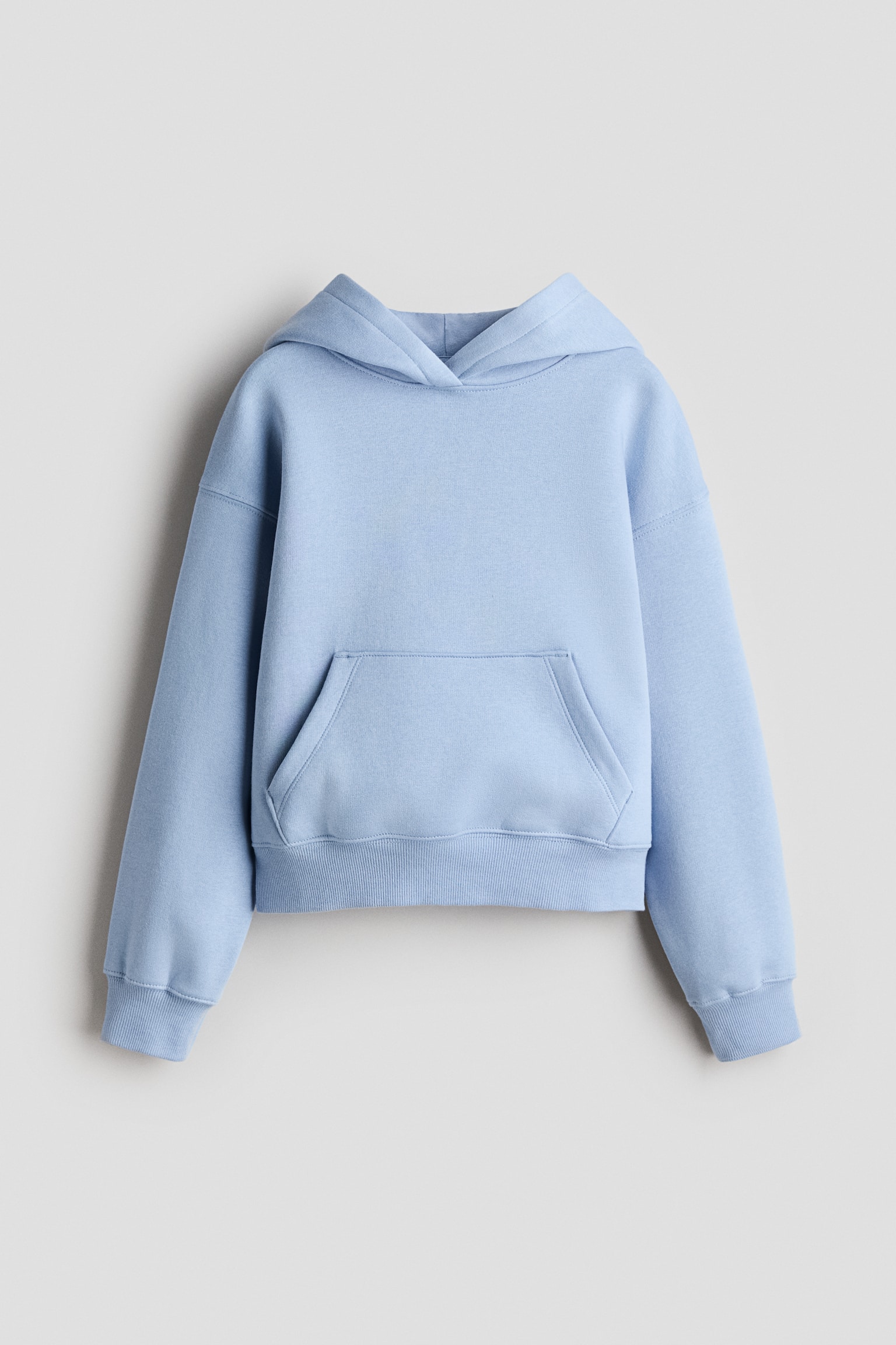 Brushed-Inside Hoodie - Dusty blue/Light beige melange